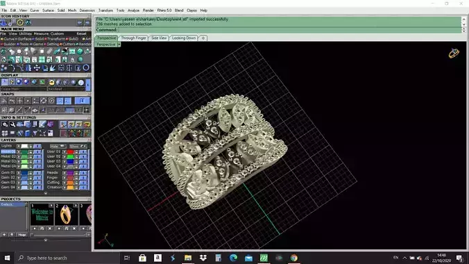 Print Ready 3D Model 3D model piece of jewelry on computer screen