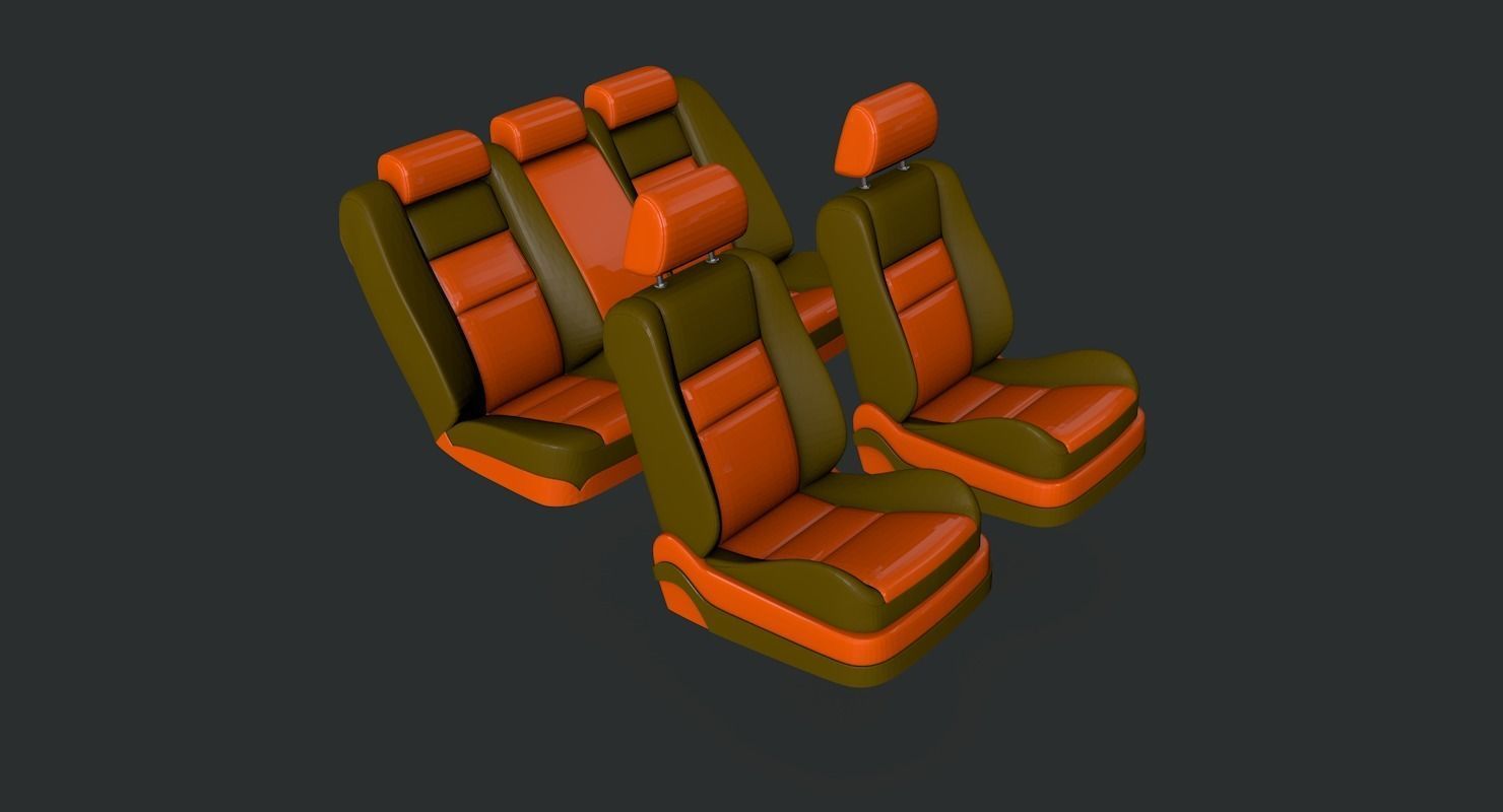 Car seats 3D model_1
