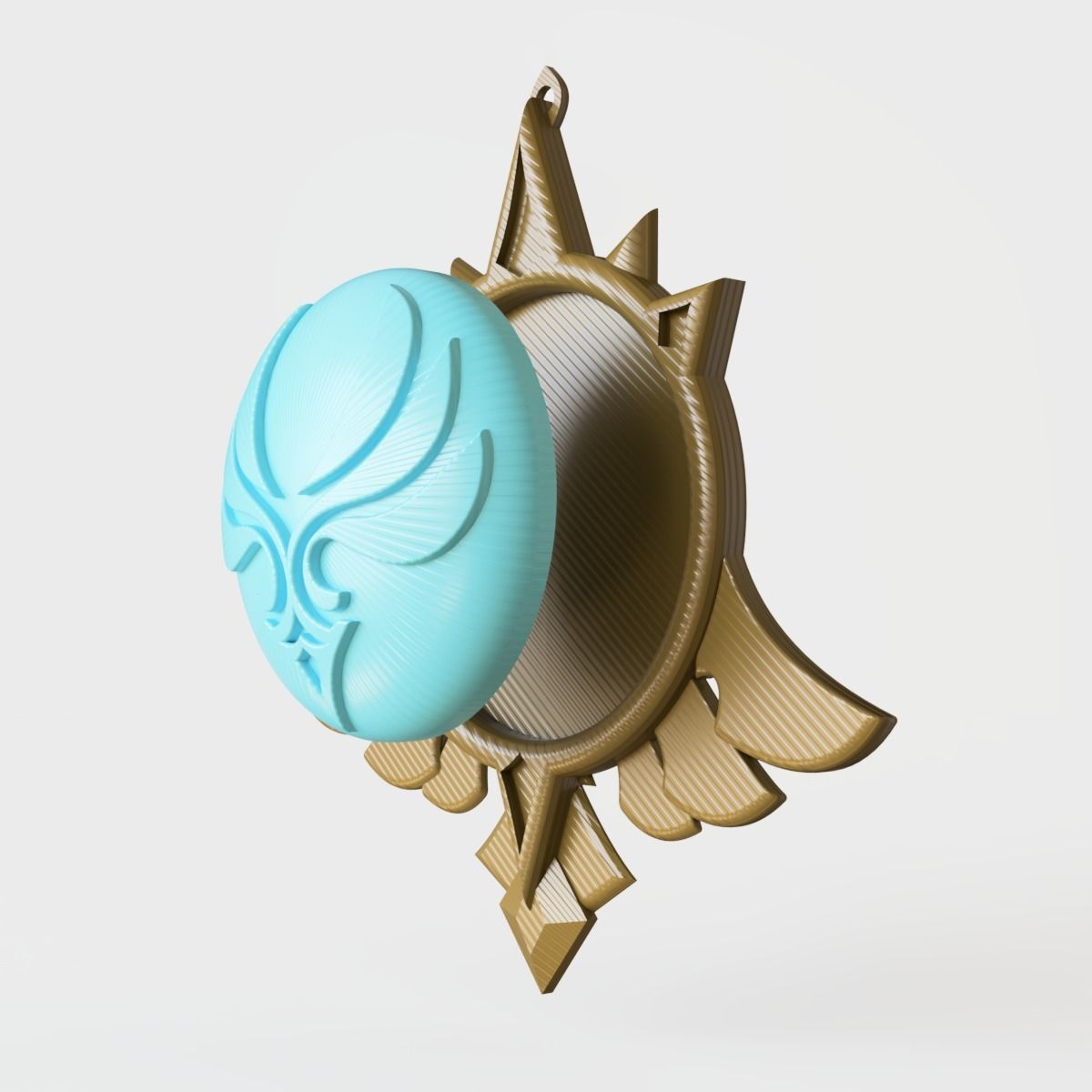 AMULET ANEMO- GENSHIN IMPACT 3D print model_3