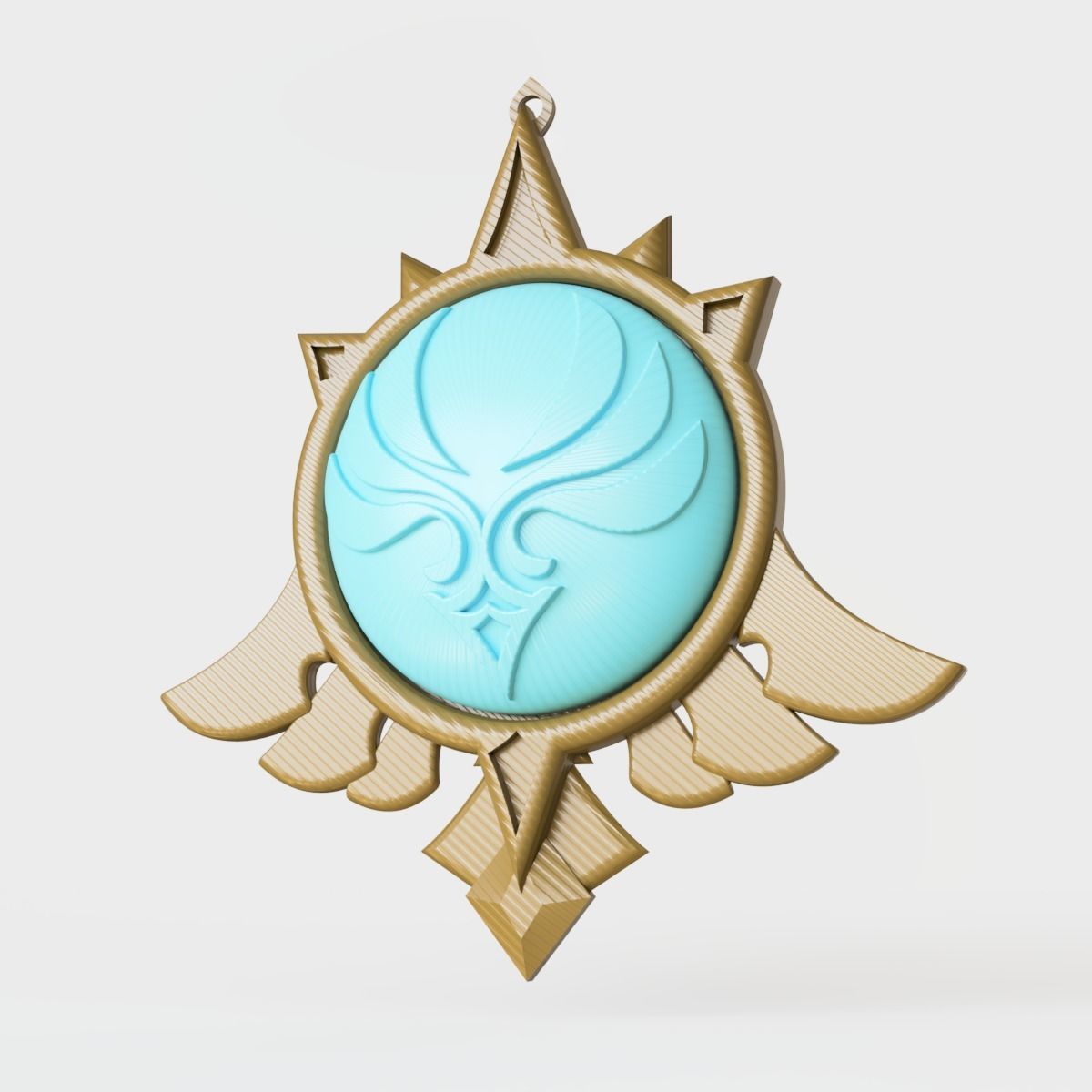 AMULET ANEMO- GENSHIN IMPACT 3D print model_2