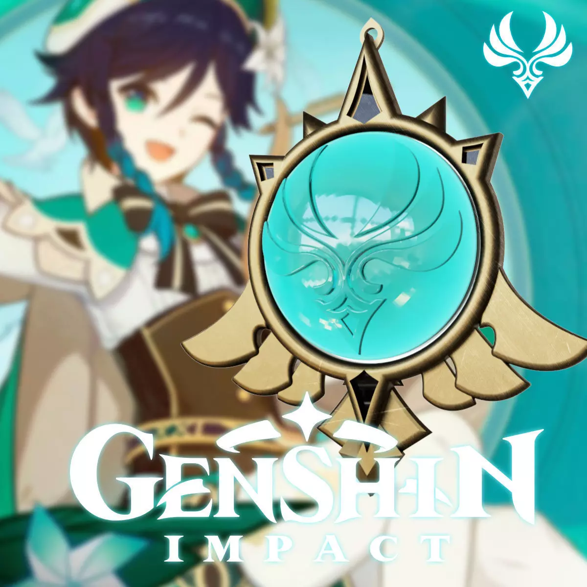 AMULET ANEMO- GENSHIN IMPACT 3D print model_0