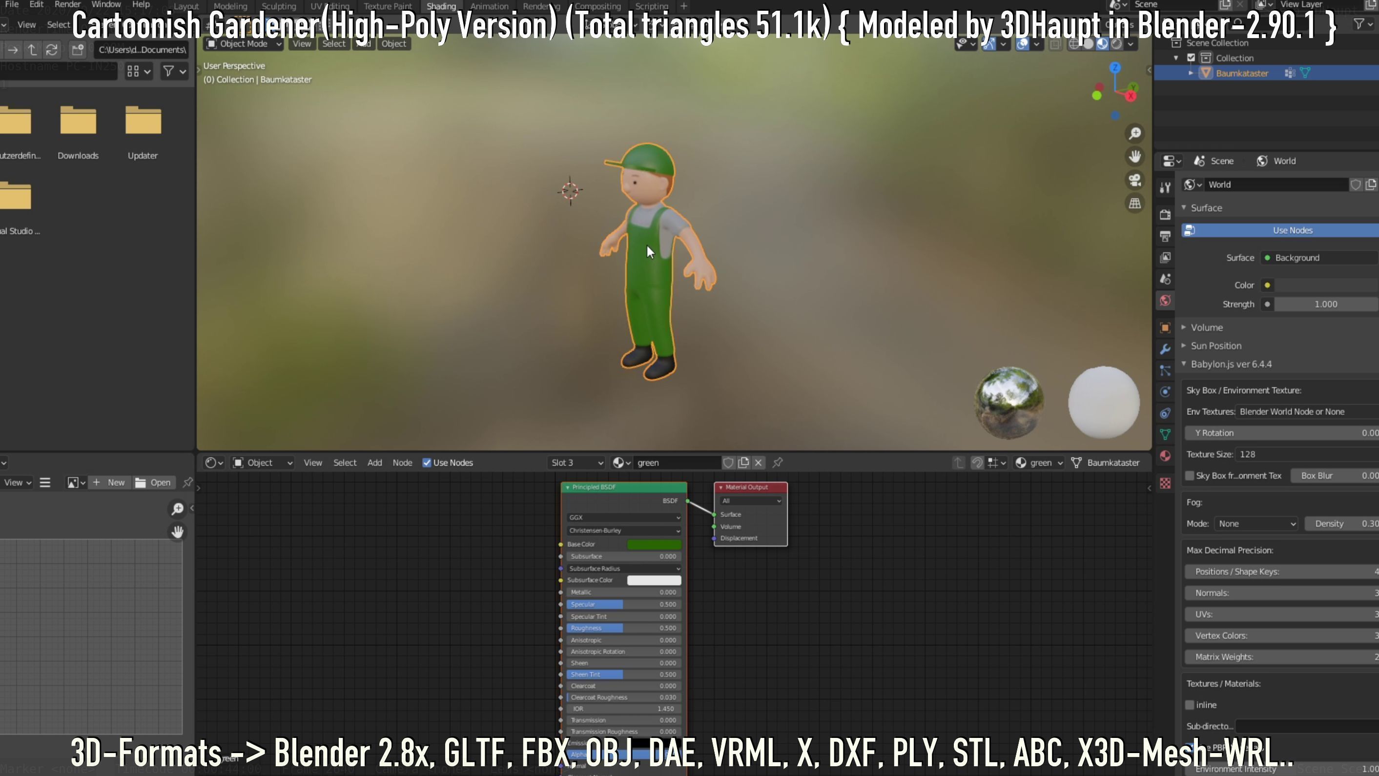 Cartoonish Gardener High-Poly Version Not Rigged 3D model_98