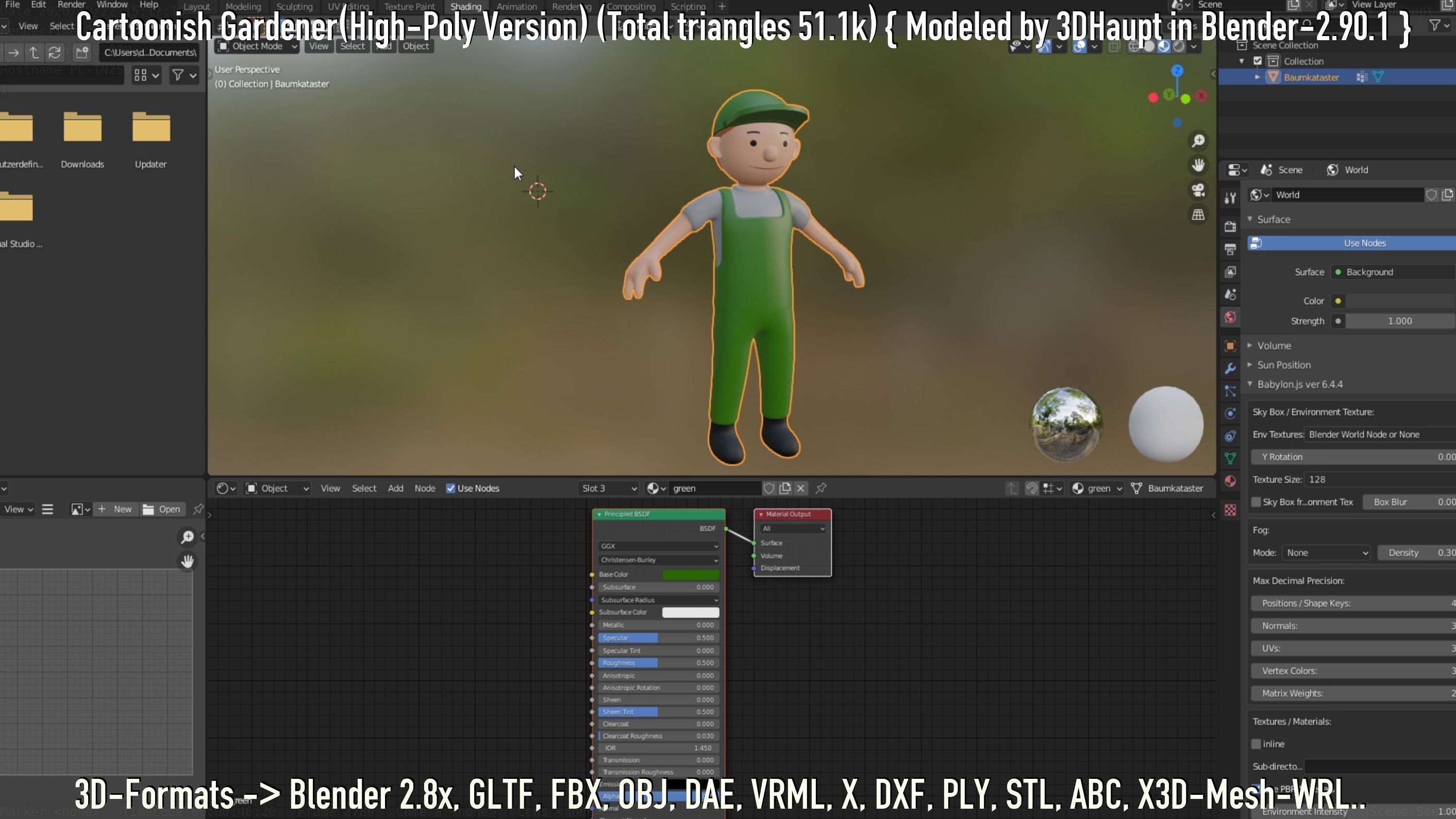 Cartoonish Gardener High-Poly Version Not Rigged 3D model_30