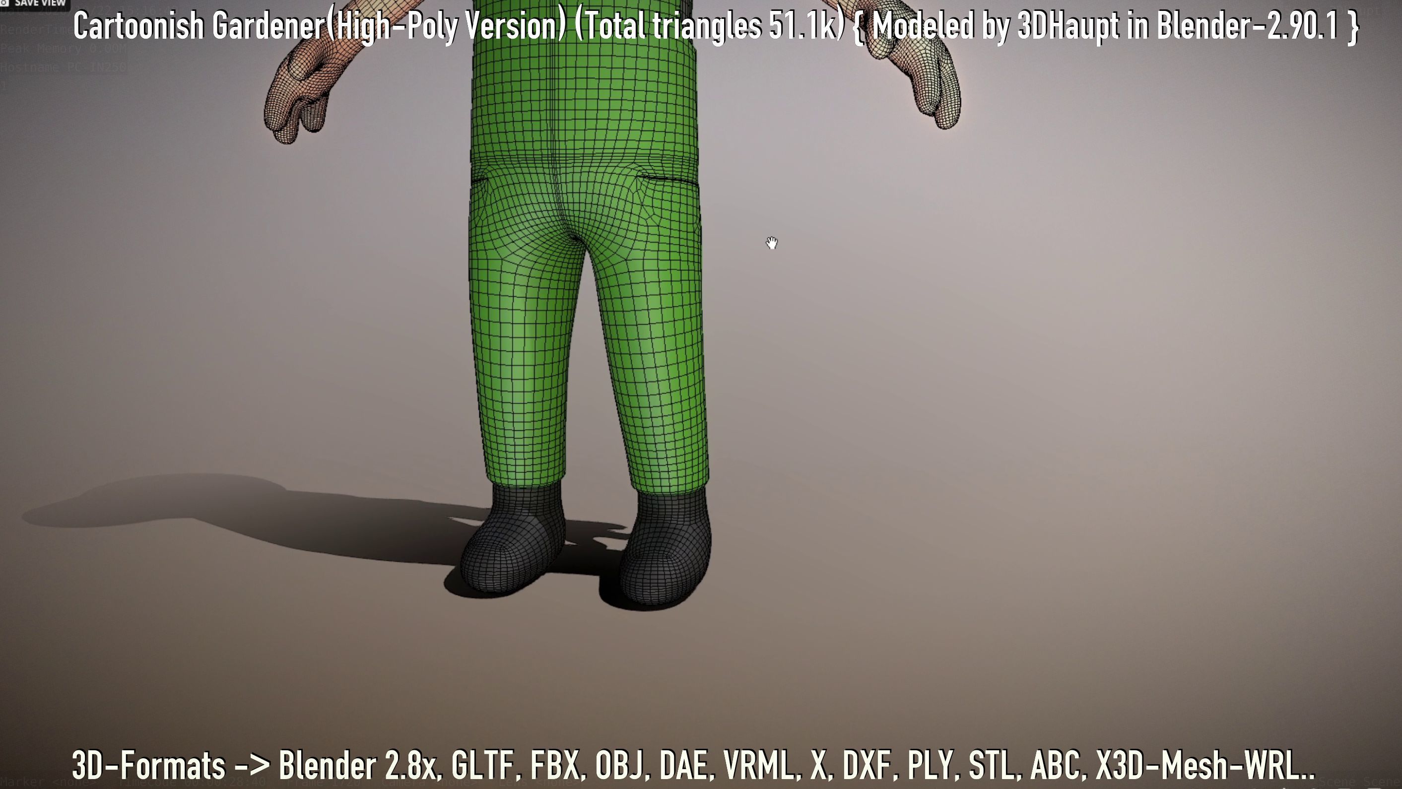 Cartoonish Gardener High-Poly Version Not Rigged 3D model_39