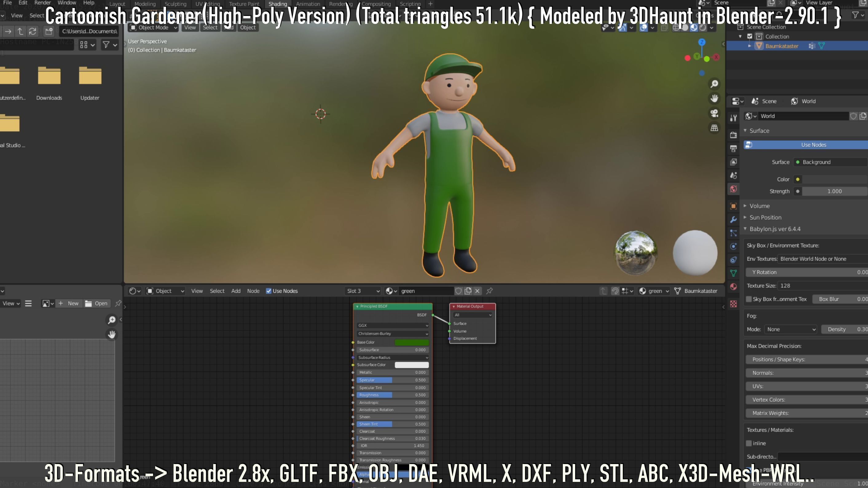 Cartoonish Gardener High-Poly Version Not Rigged 3D model_74