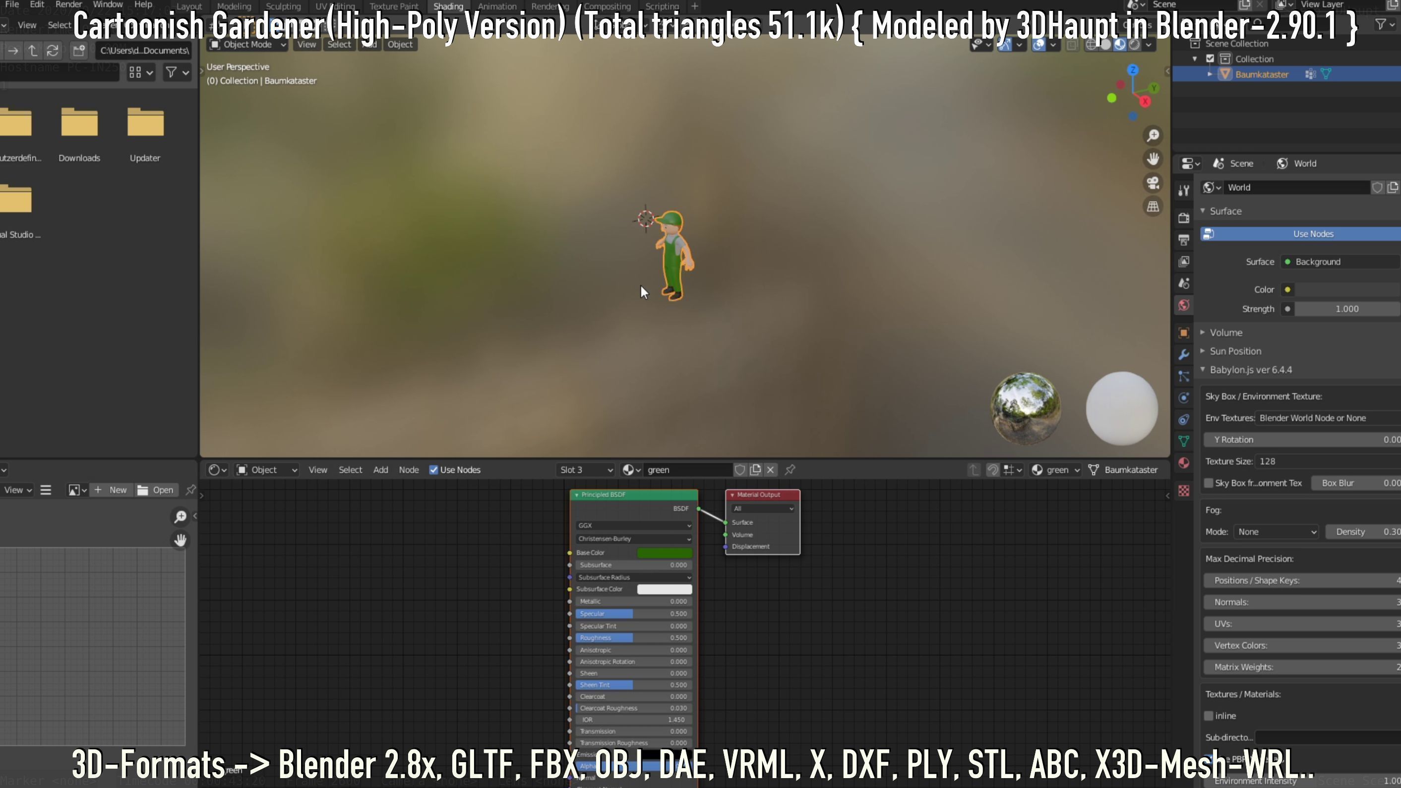 Cartoonish Gardener High-Poly Version Not Rigged 3D model_106