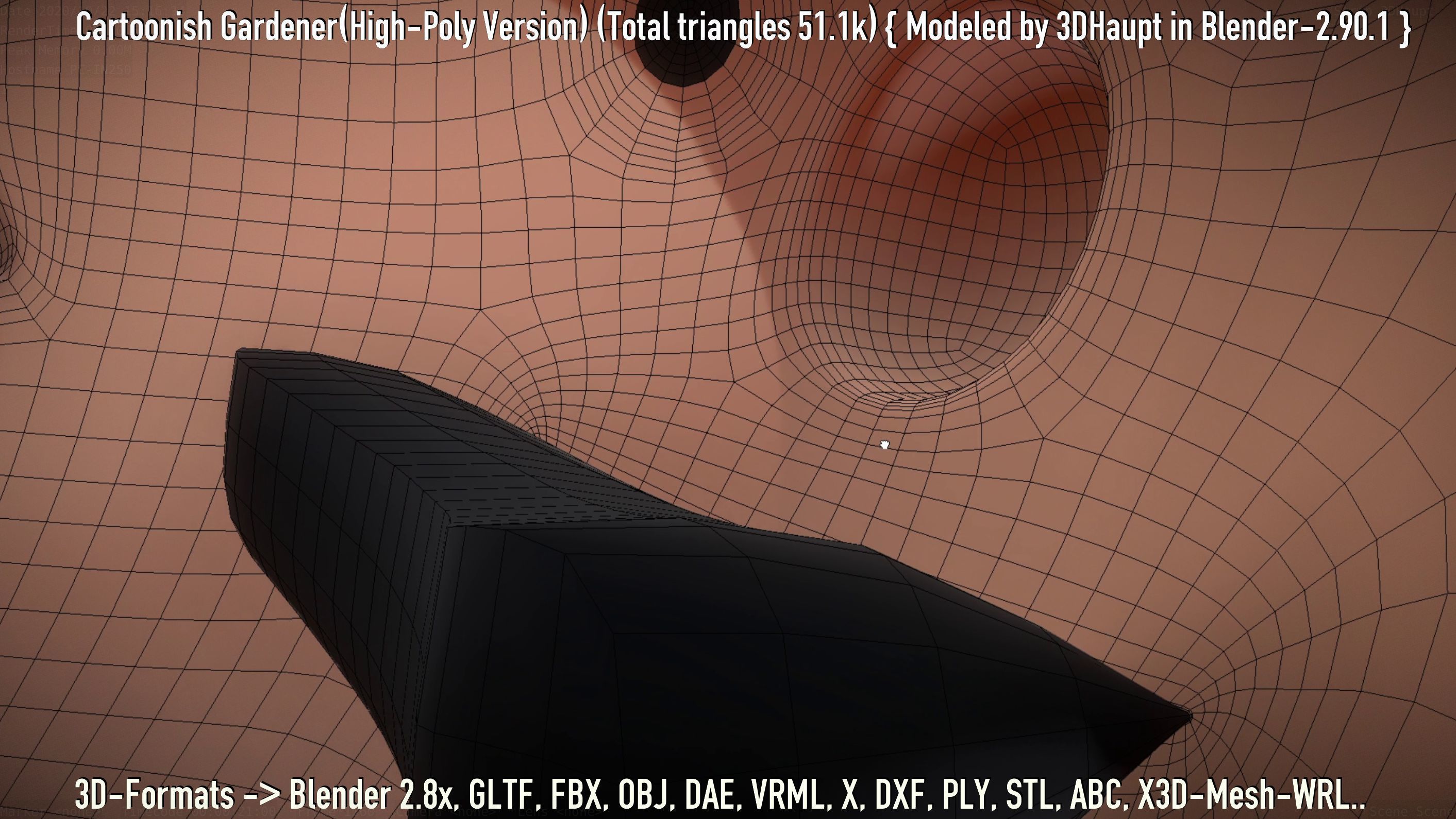 Cartoonish Gardener High-Poly Version Not Rigged 3D model_59