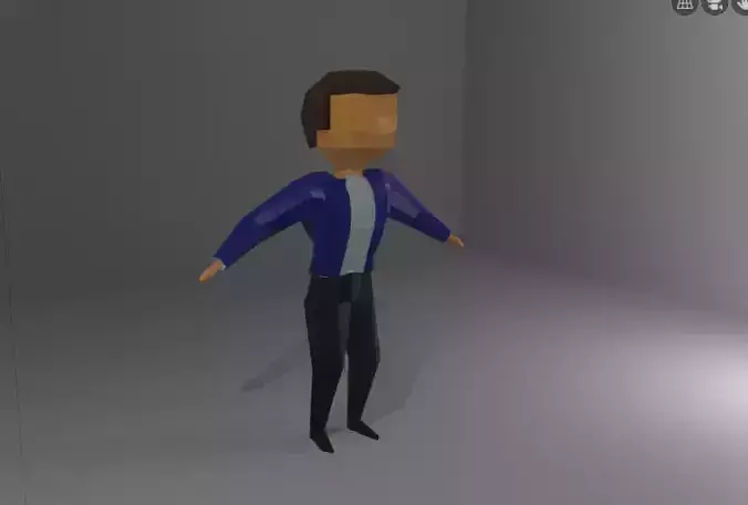 Low Poly John man in shirt and pants