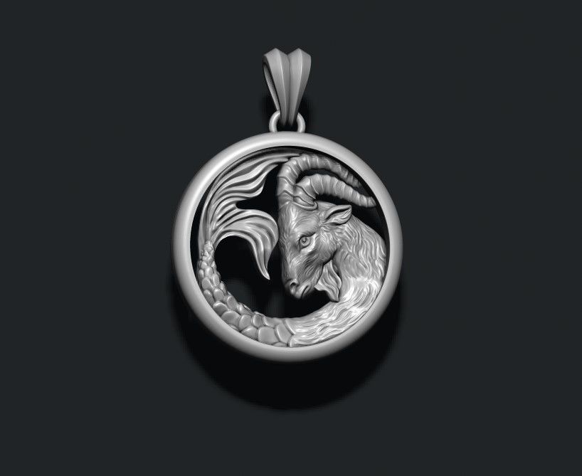 Horoscope Capricorn pendant 3D print model_2