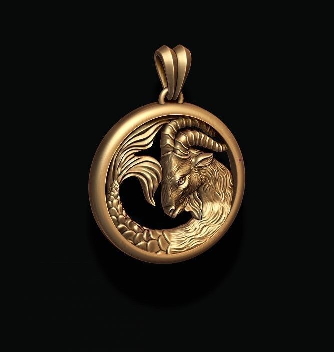 Horoscope Capricorn pendant 3D print model_4