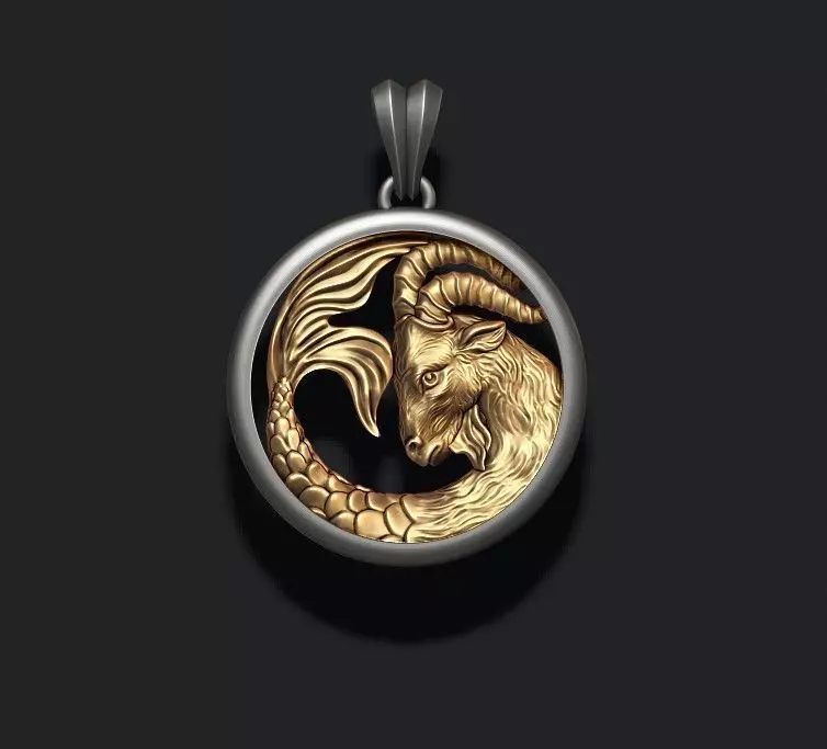 Horoscope Capricorn pendant 3D print model_0