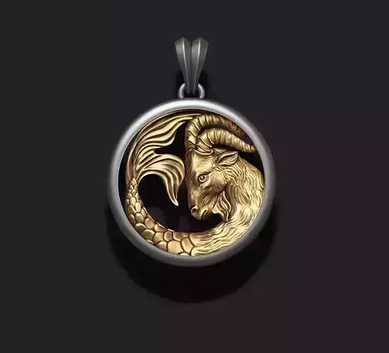 Horoscope Capricorn pendant 3D print model