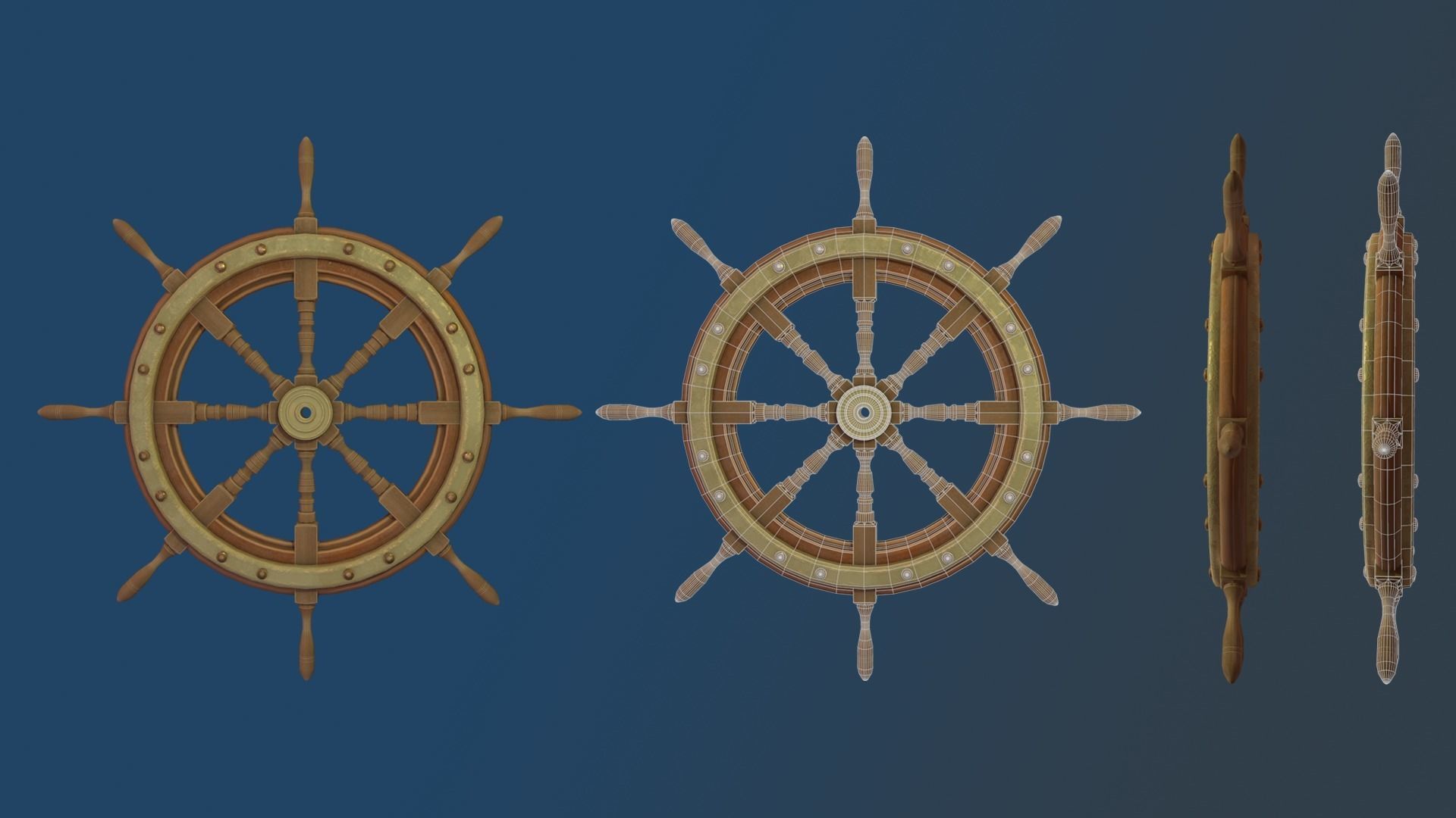 Ship rudder Low-poly 3D model_2