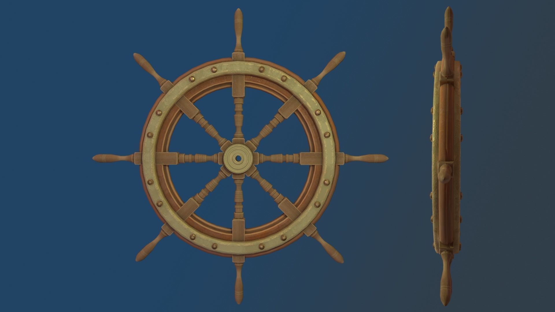 Ship rudder Low-poly 3D model_3