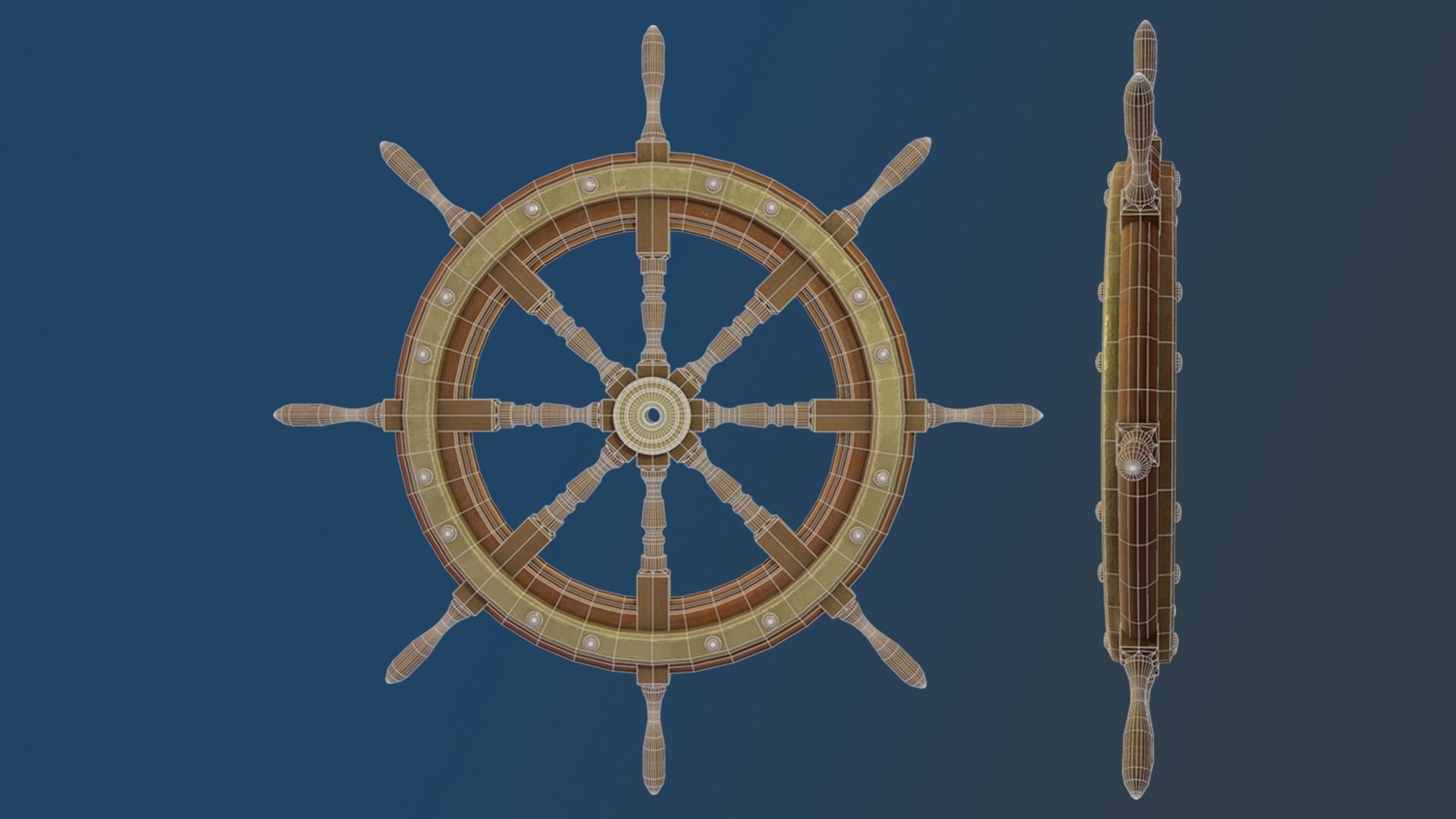 Ship rudder Low-poly 3D model_4