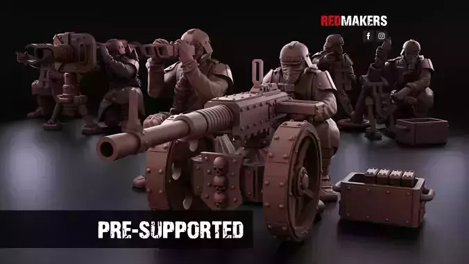 Death squad of Imperial force Heavy support 3D print model