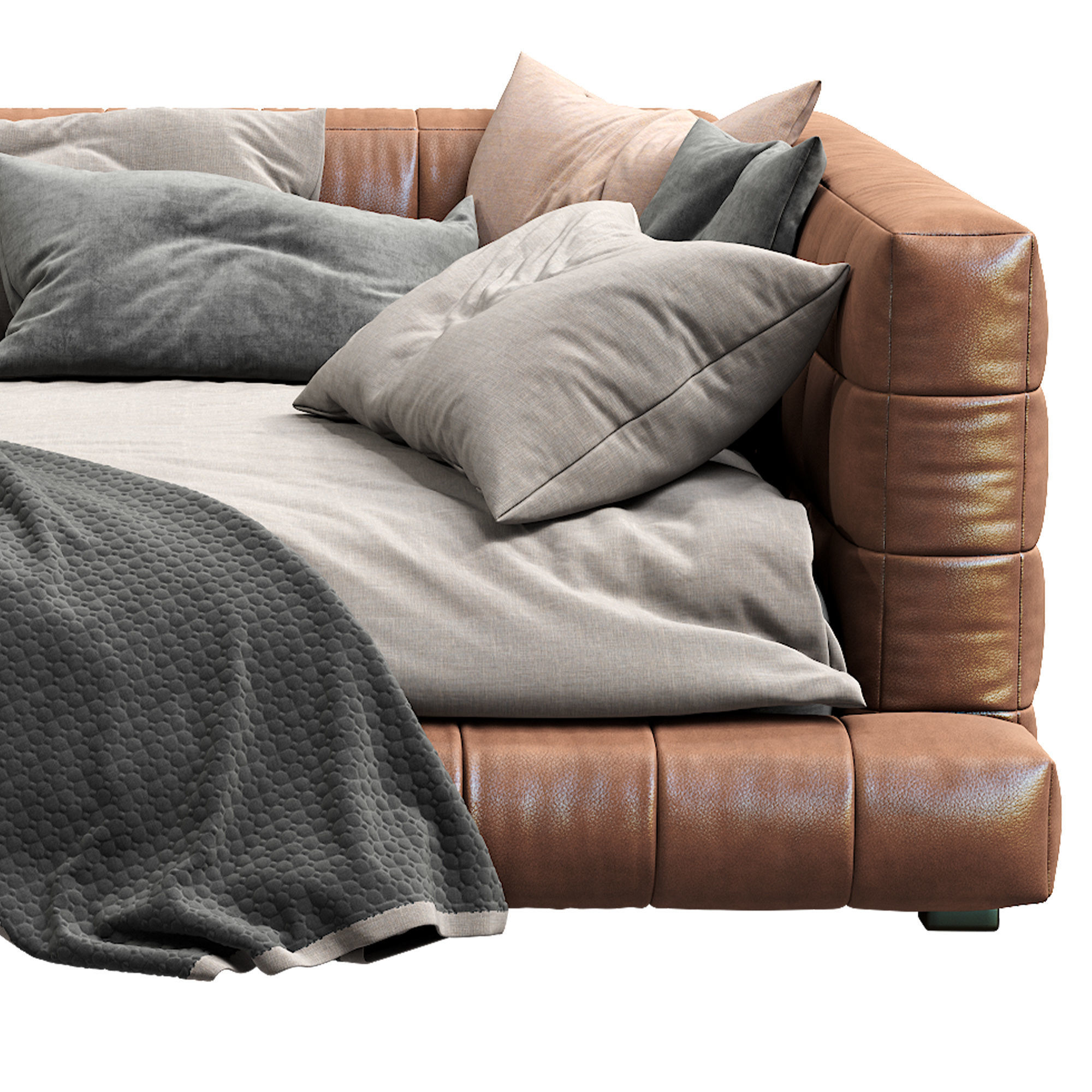 Baldwin Lounge Corner Upholstered Bed 3D model_3