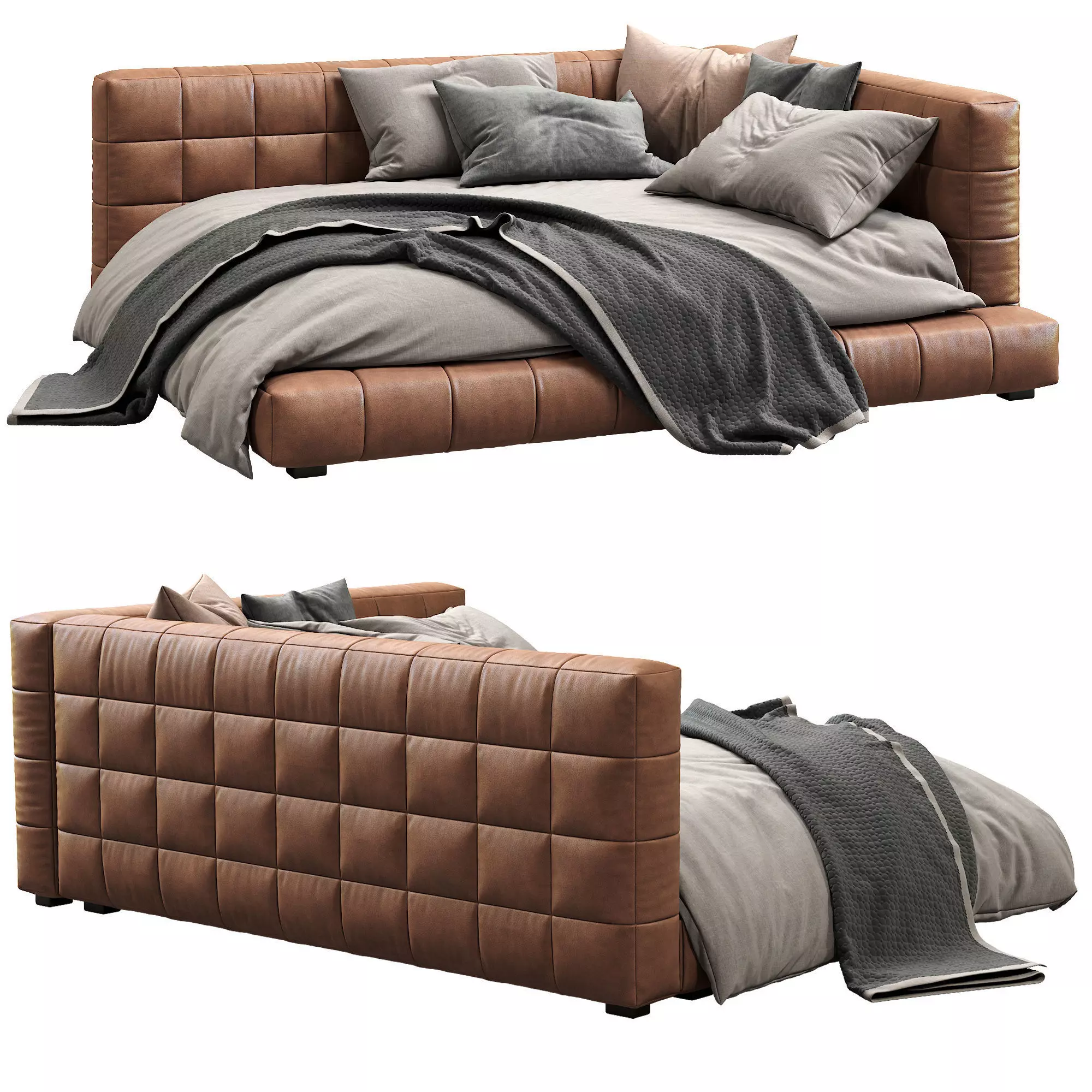 Baldwin Lounge Corner Upholstered Bed 3D model_0