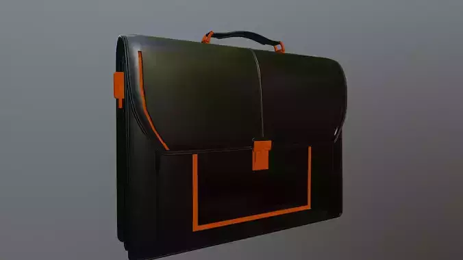 Bag Black-Orange Low-poly 3D model