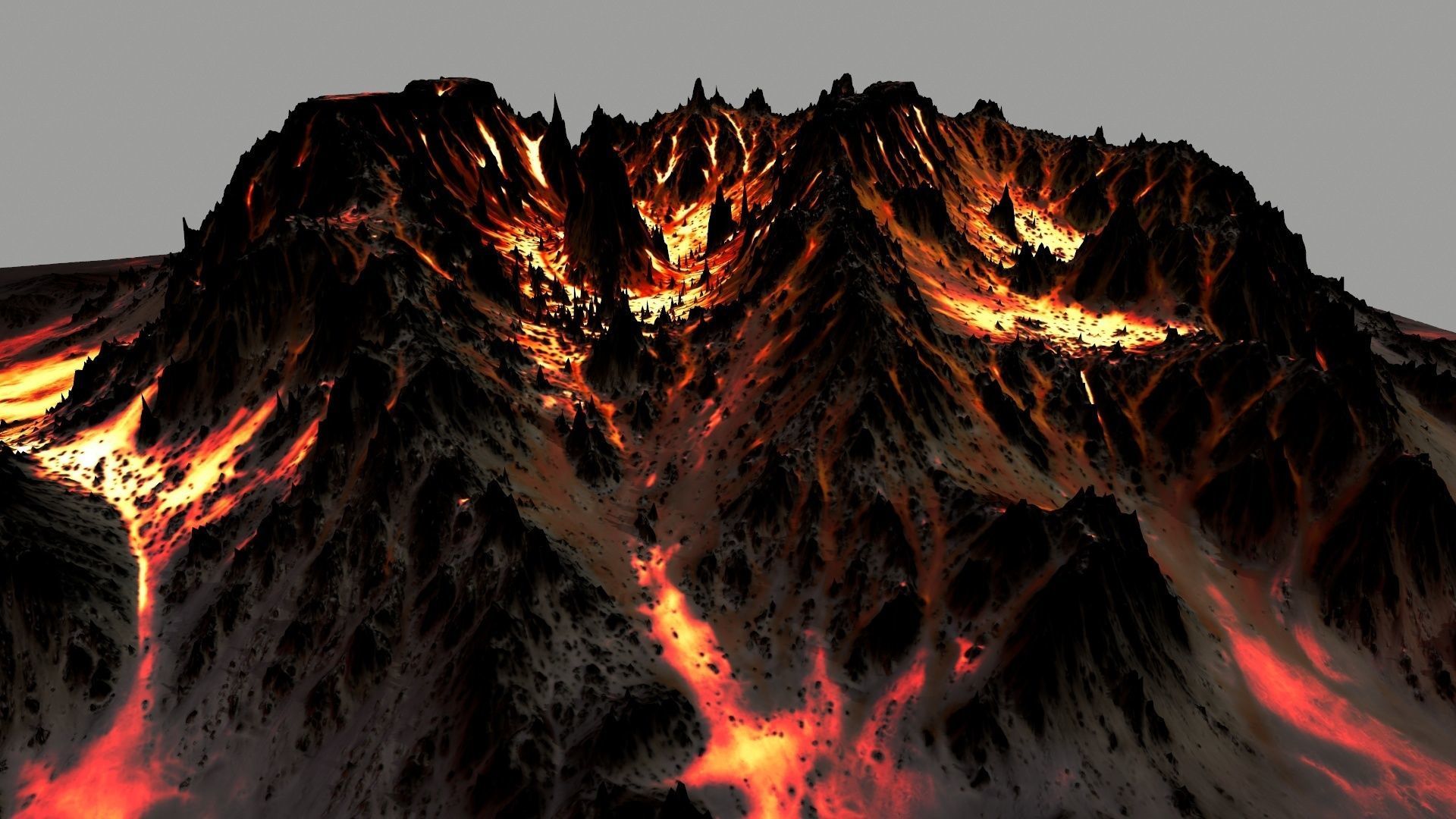 volcano rug with flames 3D model_4