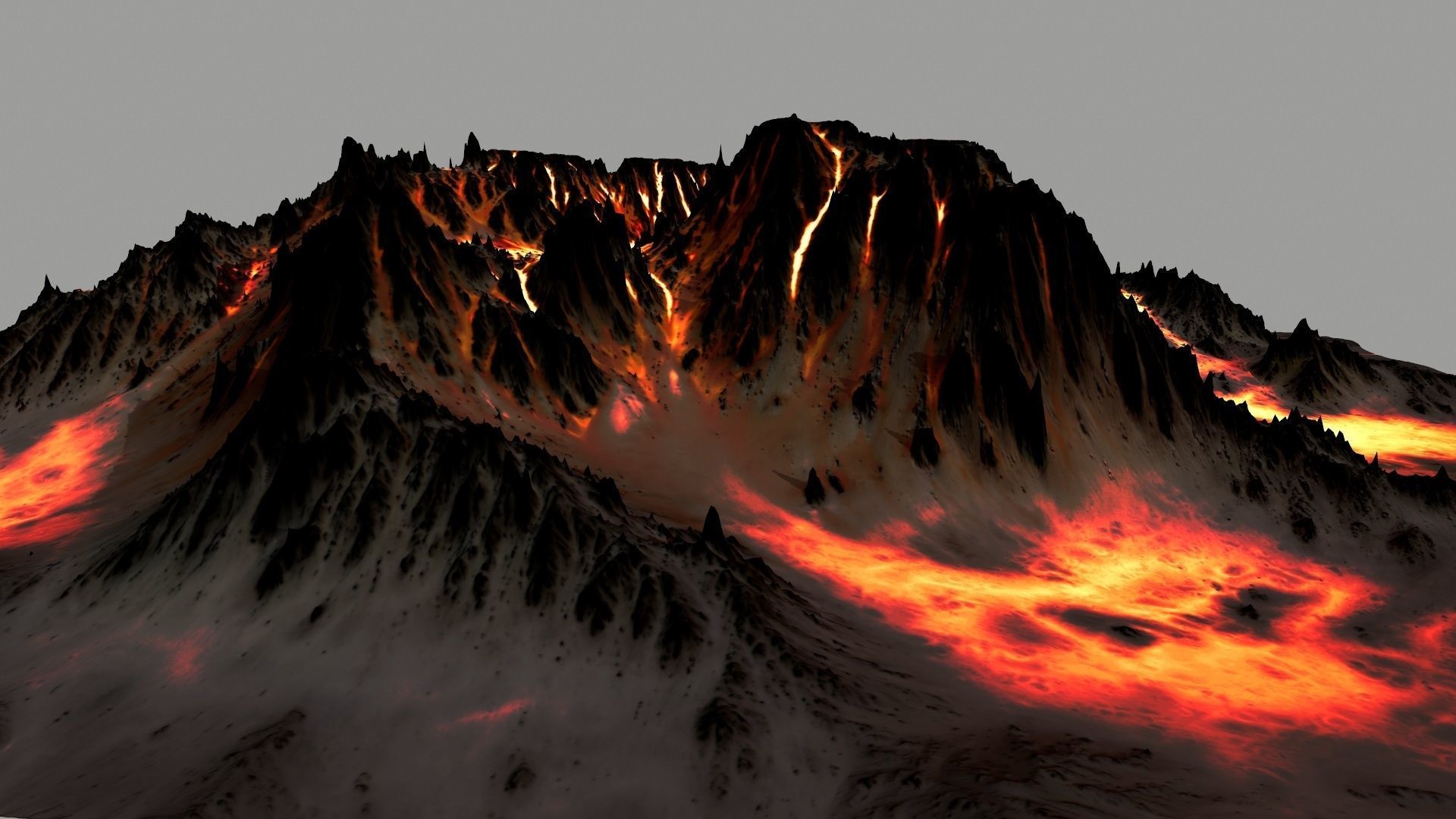 volcano rug with flames 3D model_2