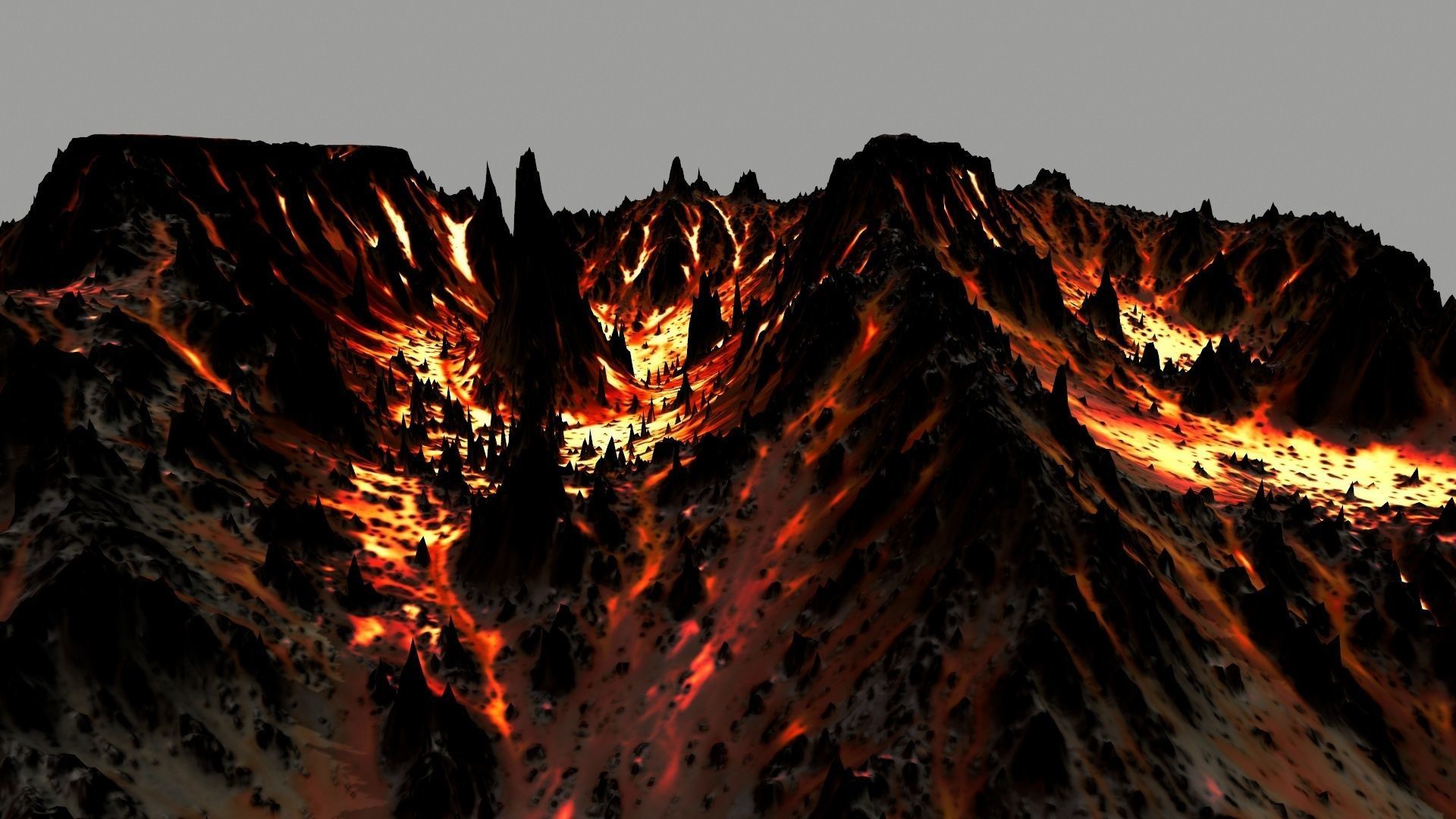 volcano rug with flames 3D model_6