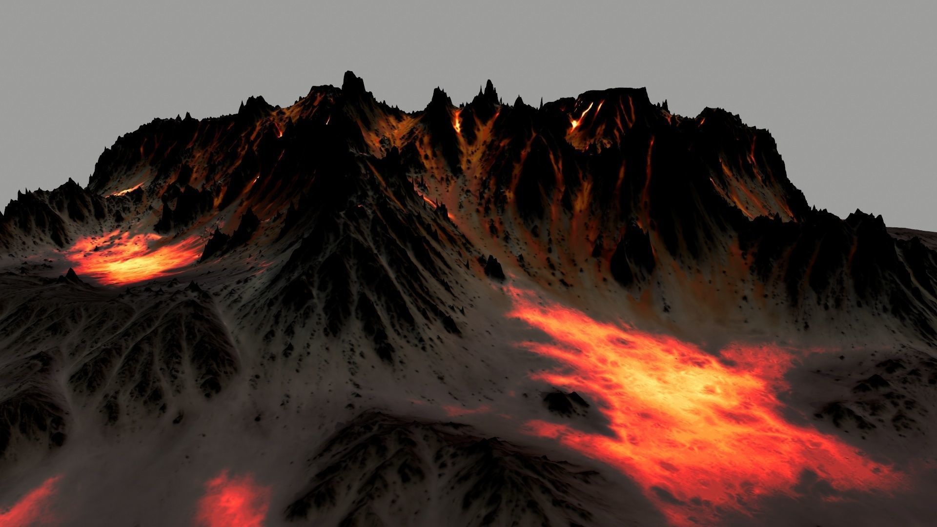 volcano rug with flames 3D model_9