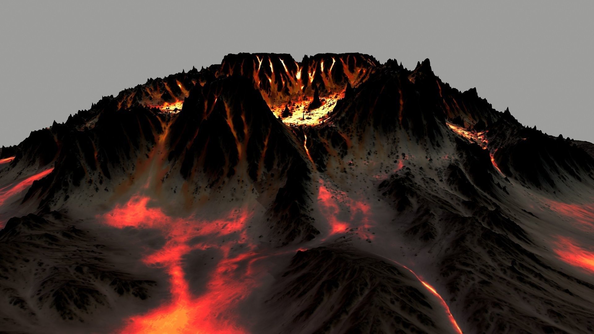 volcano rug with flames 3D model_8