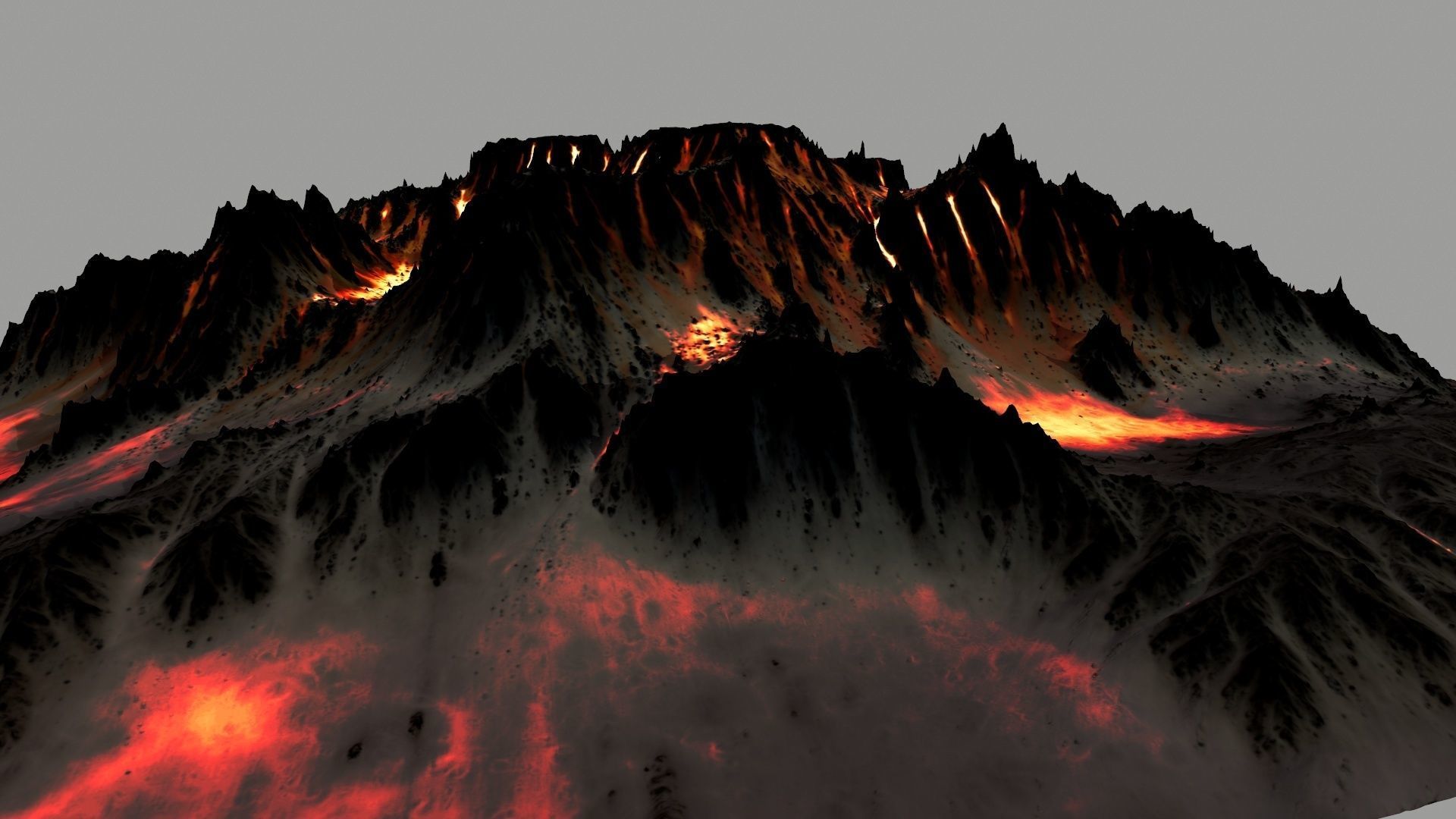 volcano rug with flames 3D model_7