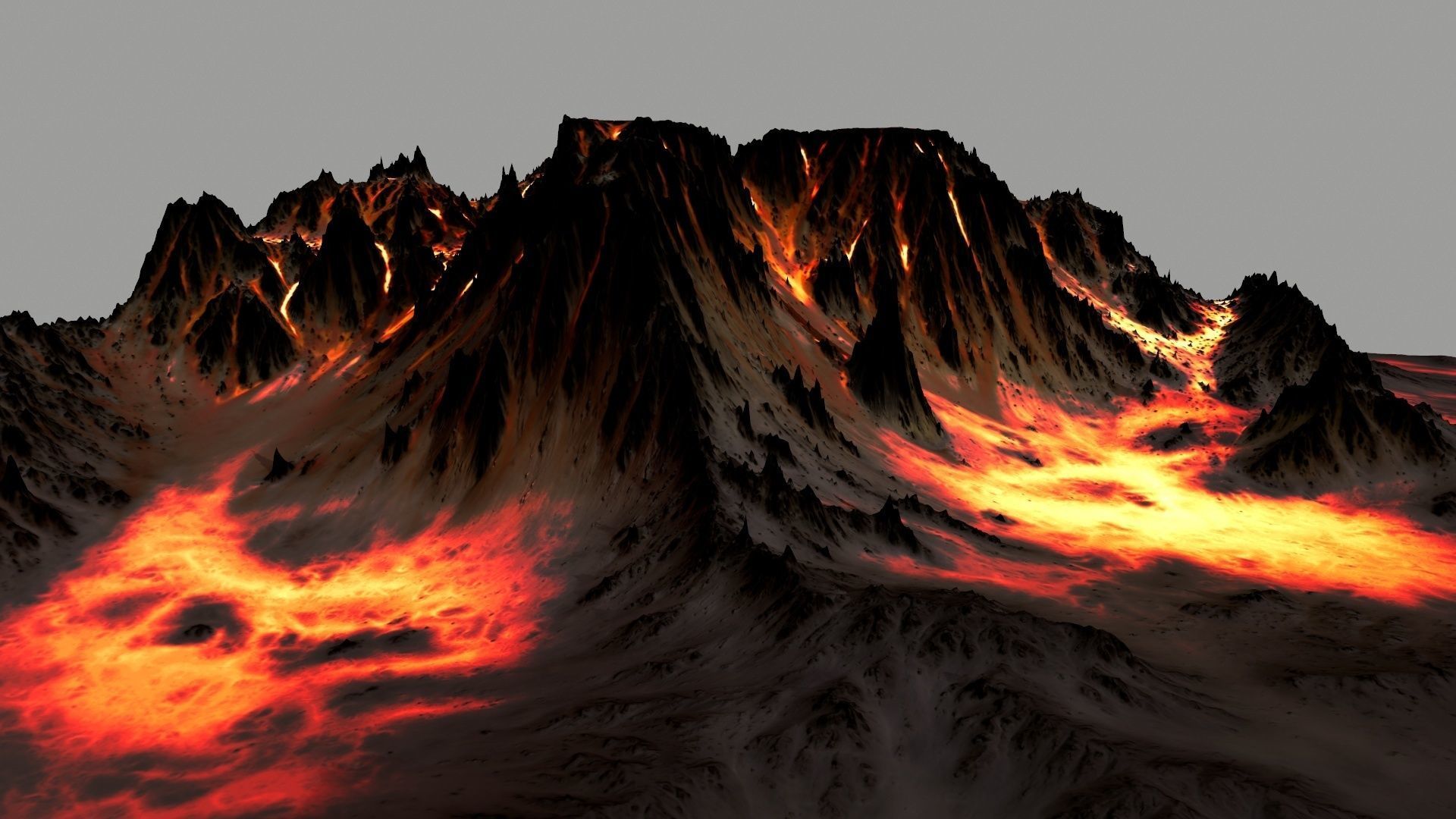 volcano rug with flames 3D model_1