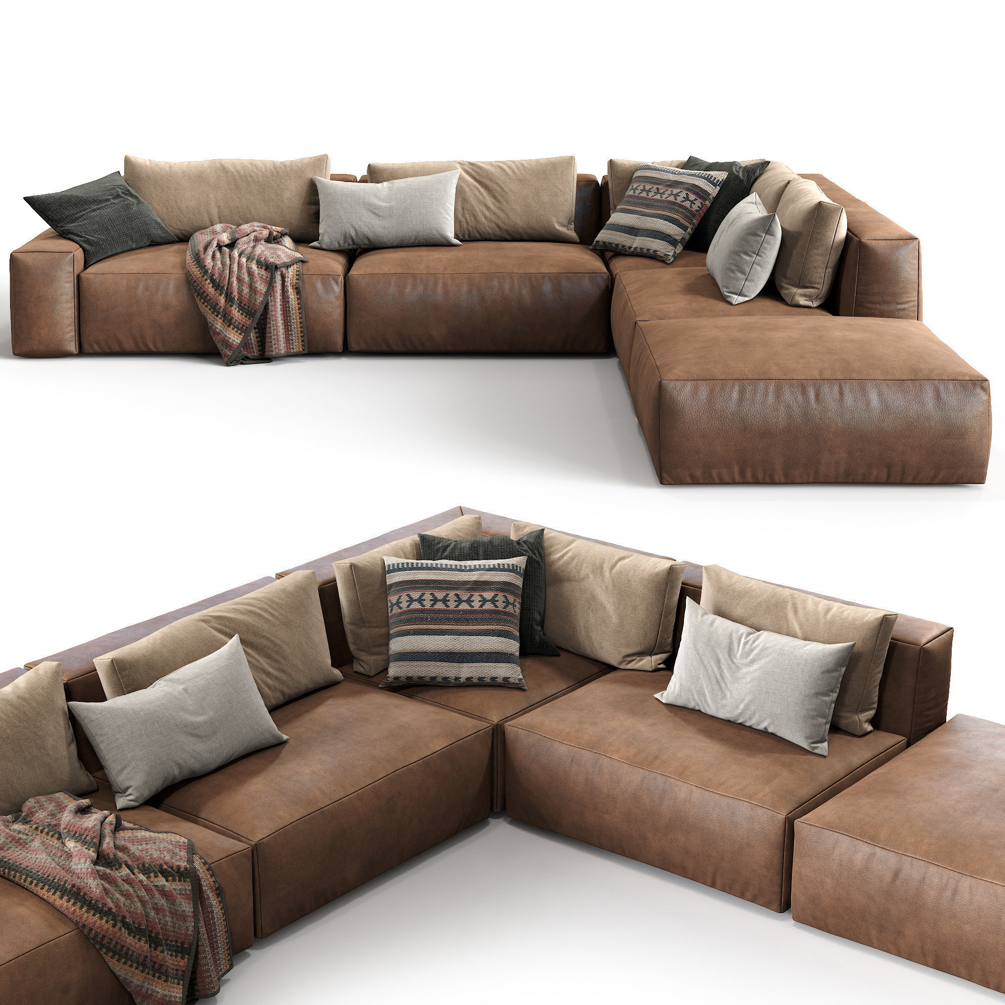 Jesse Leather sofa Daniel composition  3D model_2