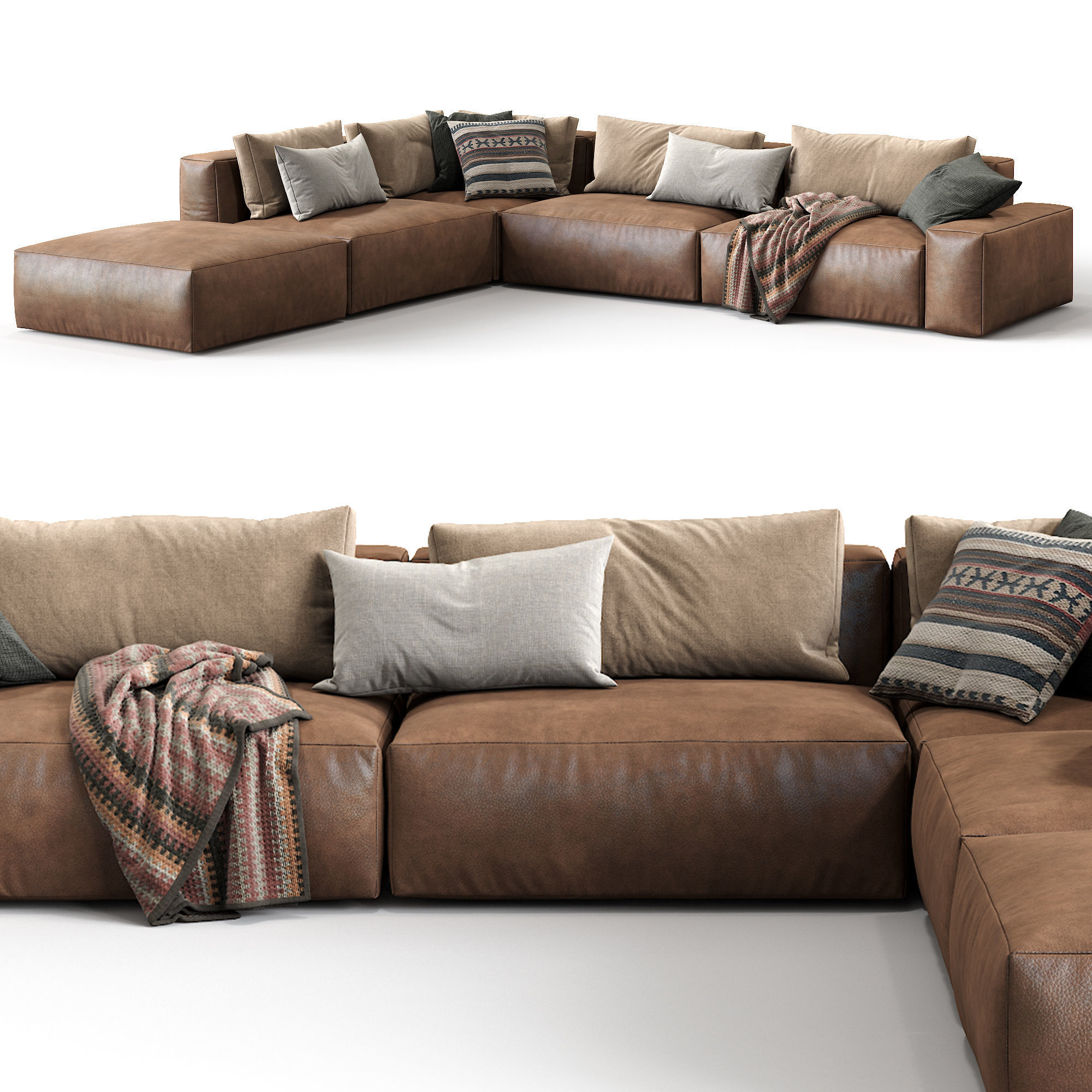 Jesse Leather sofa Daniel composition  3D model_3