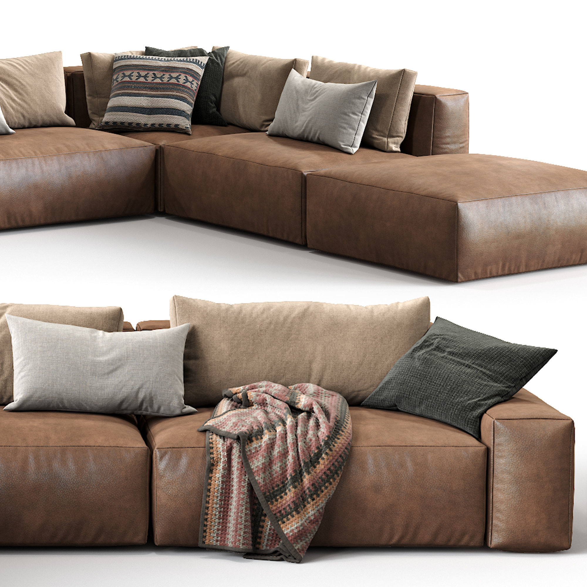 Jesse Leather sofa Daniel composition  3D model_1