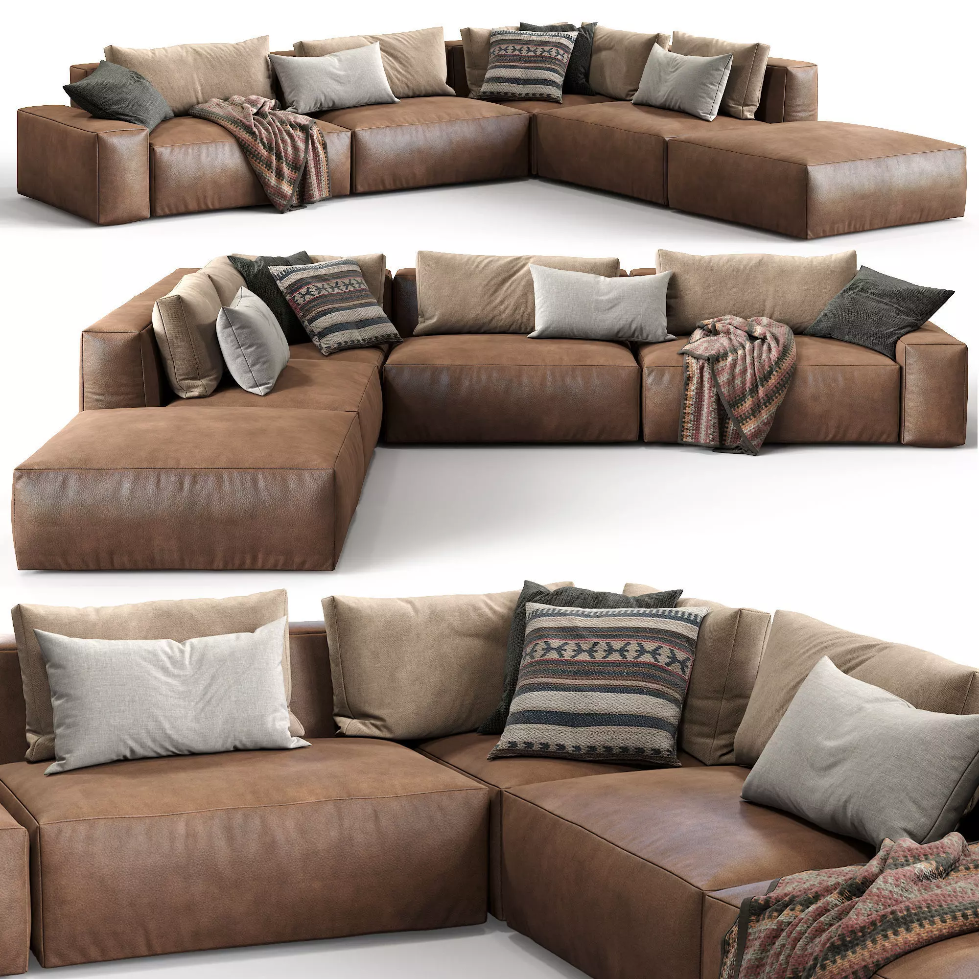 Jesse Leather sofa Daniel composition  3D model_0
