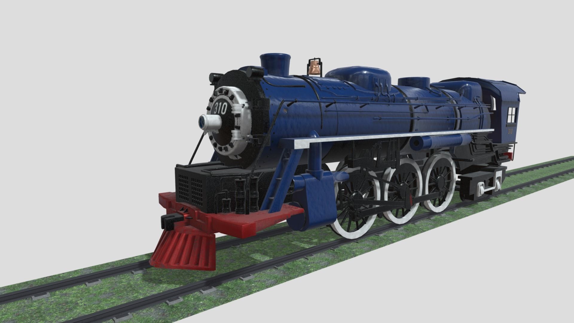 Steam Engine Train Wagon Low-poly 3D model_8