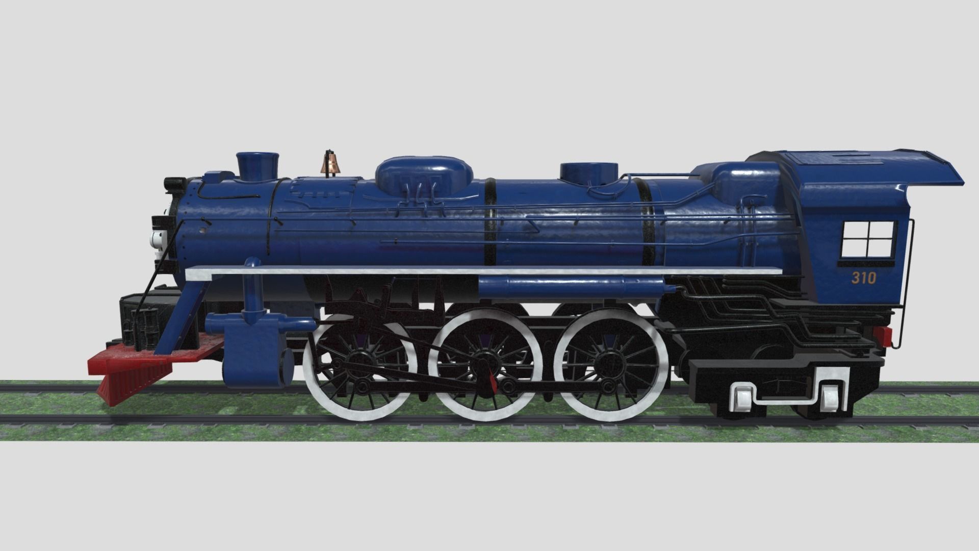 Steam Engine Train Wagon Low-poly 3D model_9