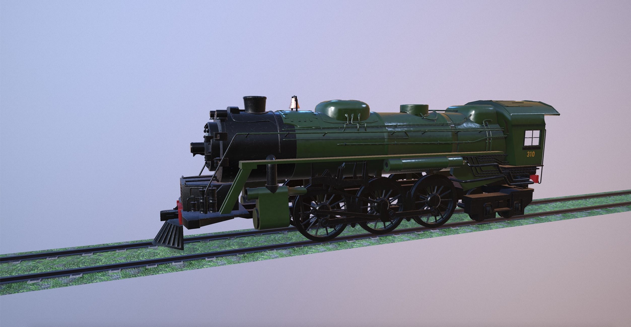 Steam Engine Train Wagon Low-poly 3D model_4