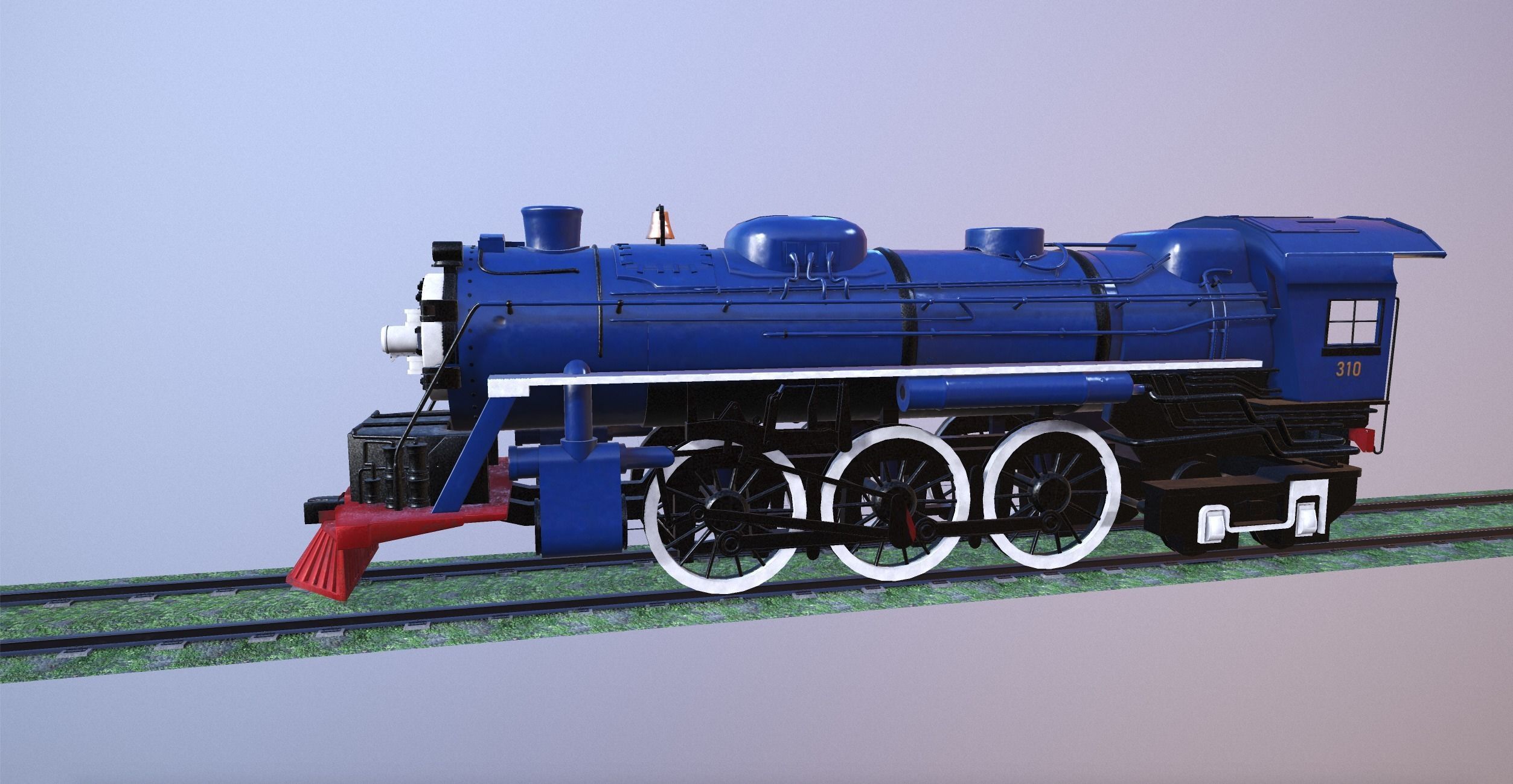 Steam Engine Train Wagon Low-poly 3D model_2