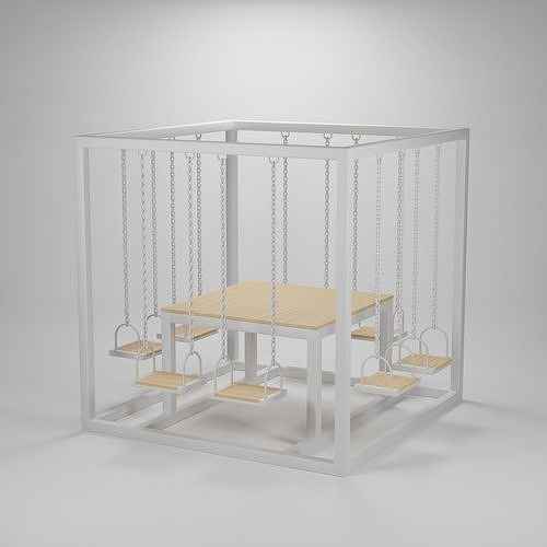 Swing Coffee Table Set  Low-poly 3D model