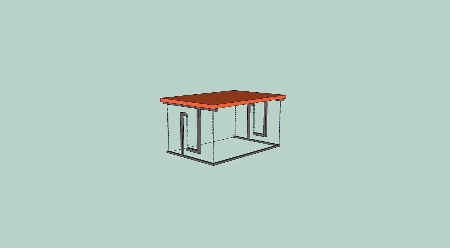 Table side with orange top 3D model_0