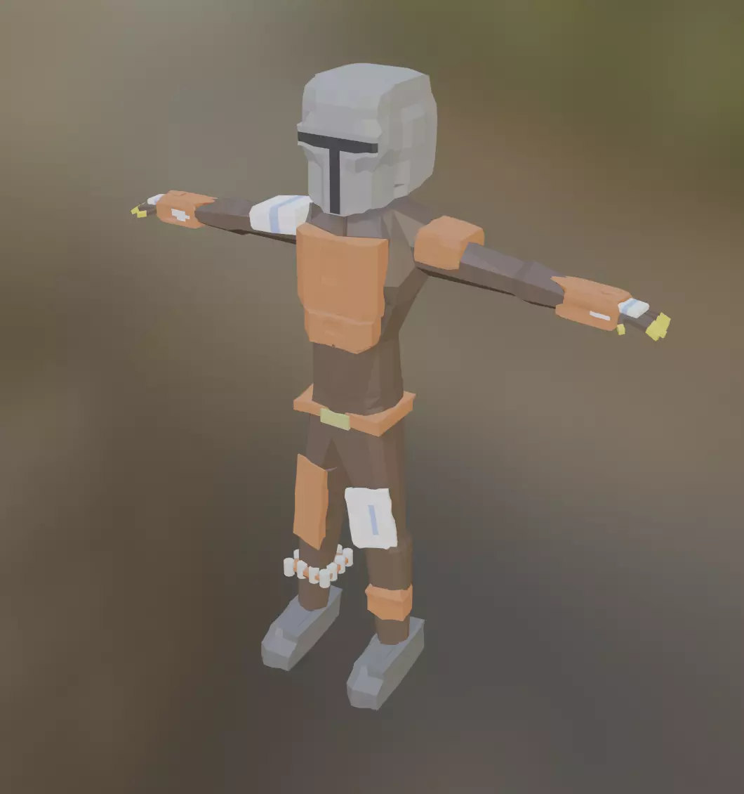 Mandalorian LOW POLY star wars character Free 3D model_0