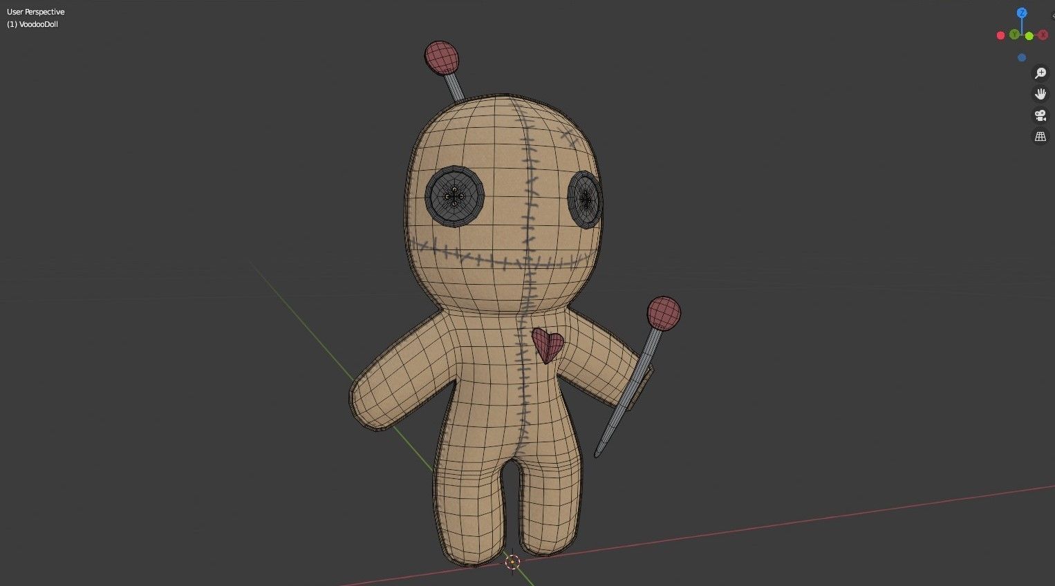 Voodoo Doll Low-poly 3D model_6