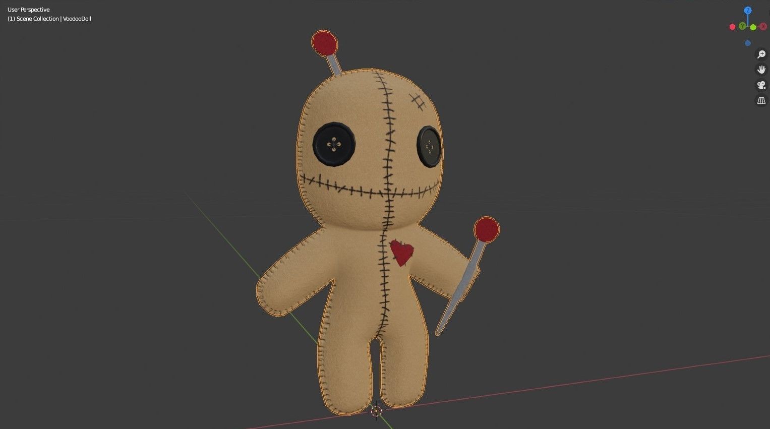 Voodoo Doll Low-poly 3D model_7