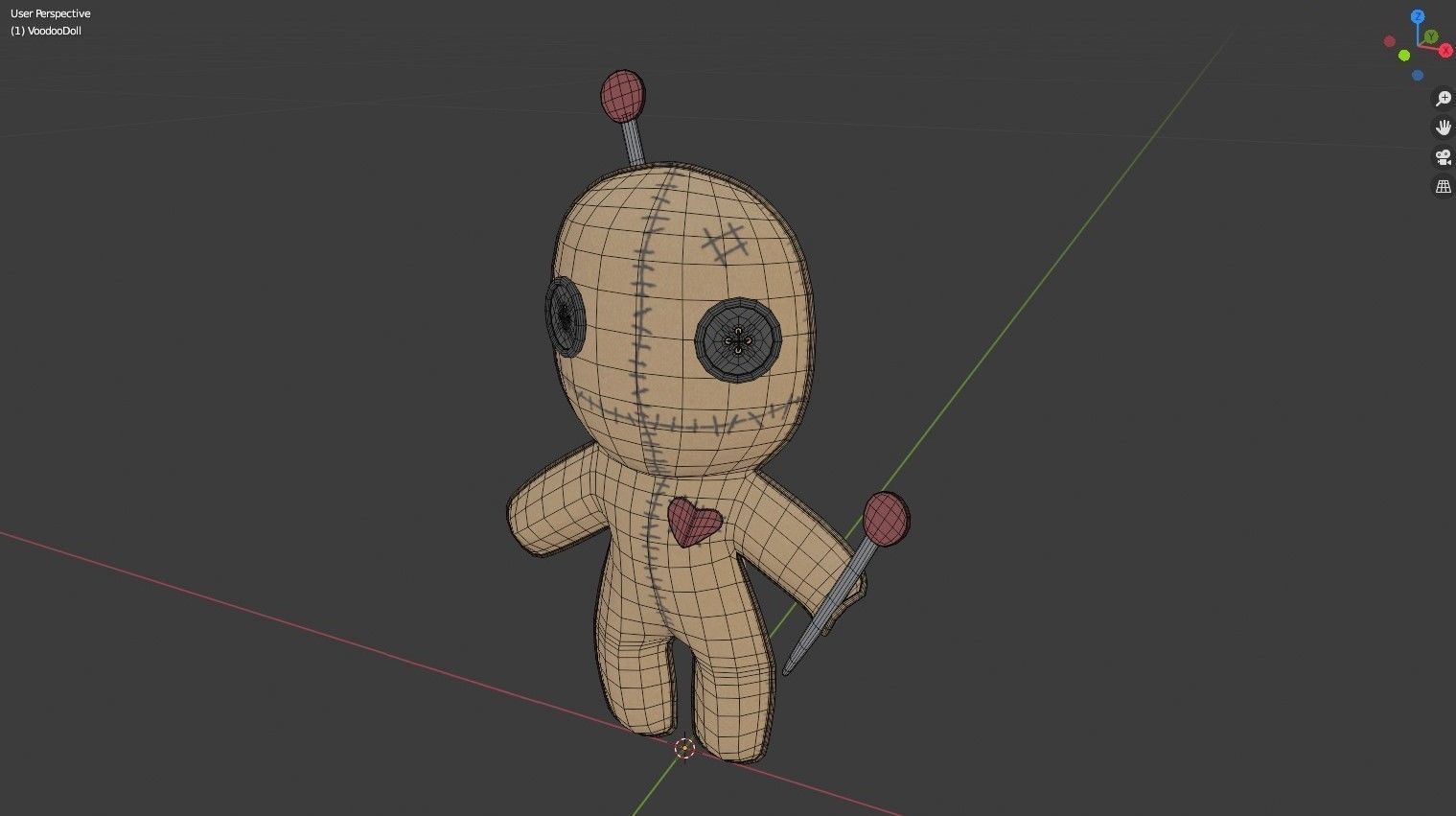Voodoo Doll Low-poly 3D model_9