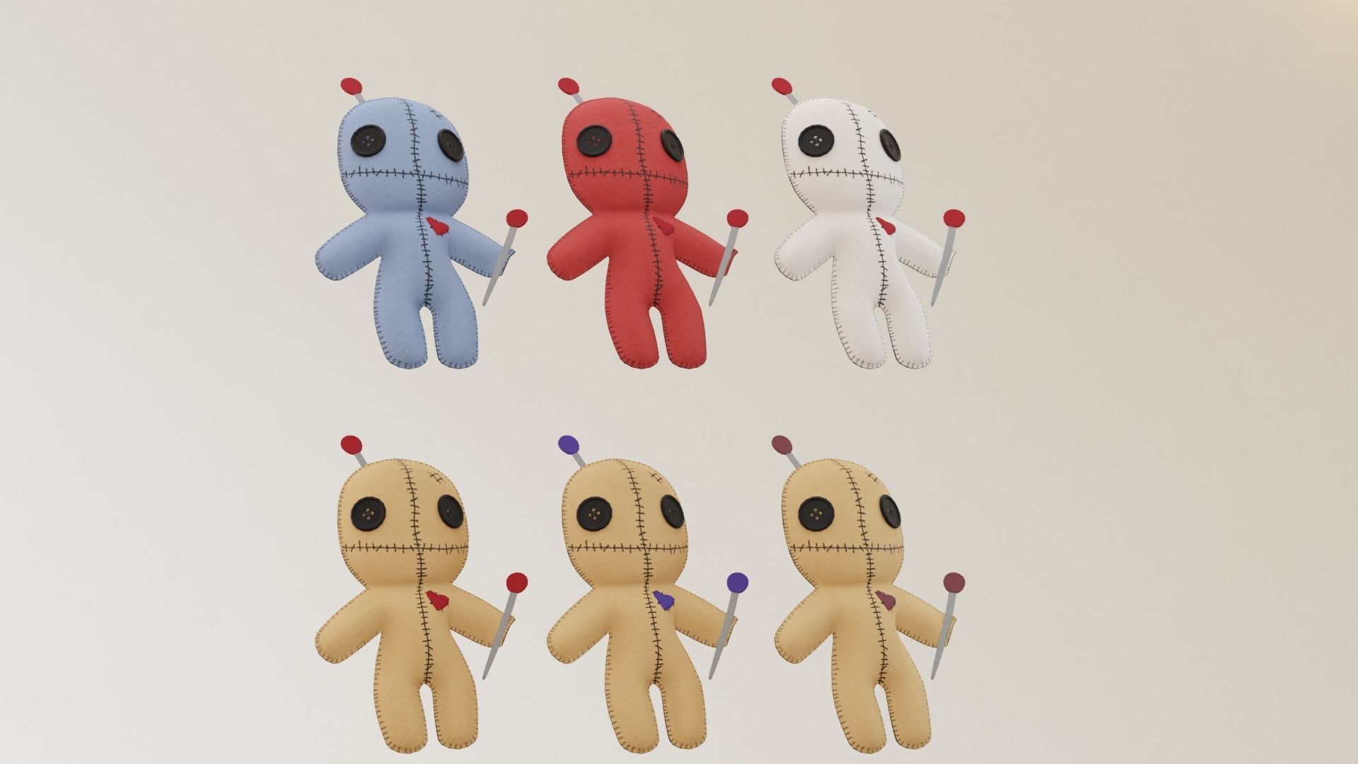 Voodoo Doll Low-poly 3D model_4