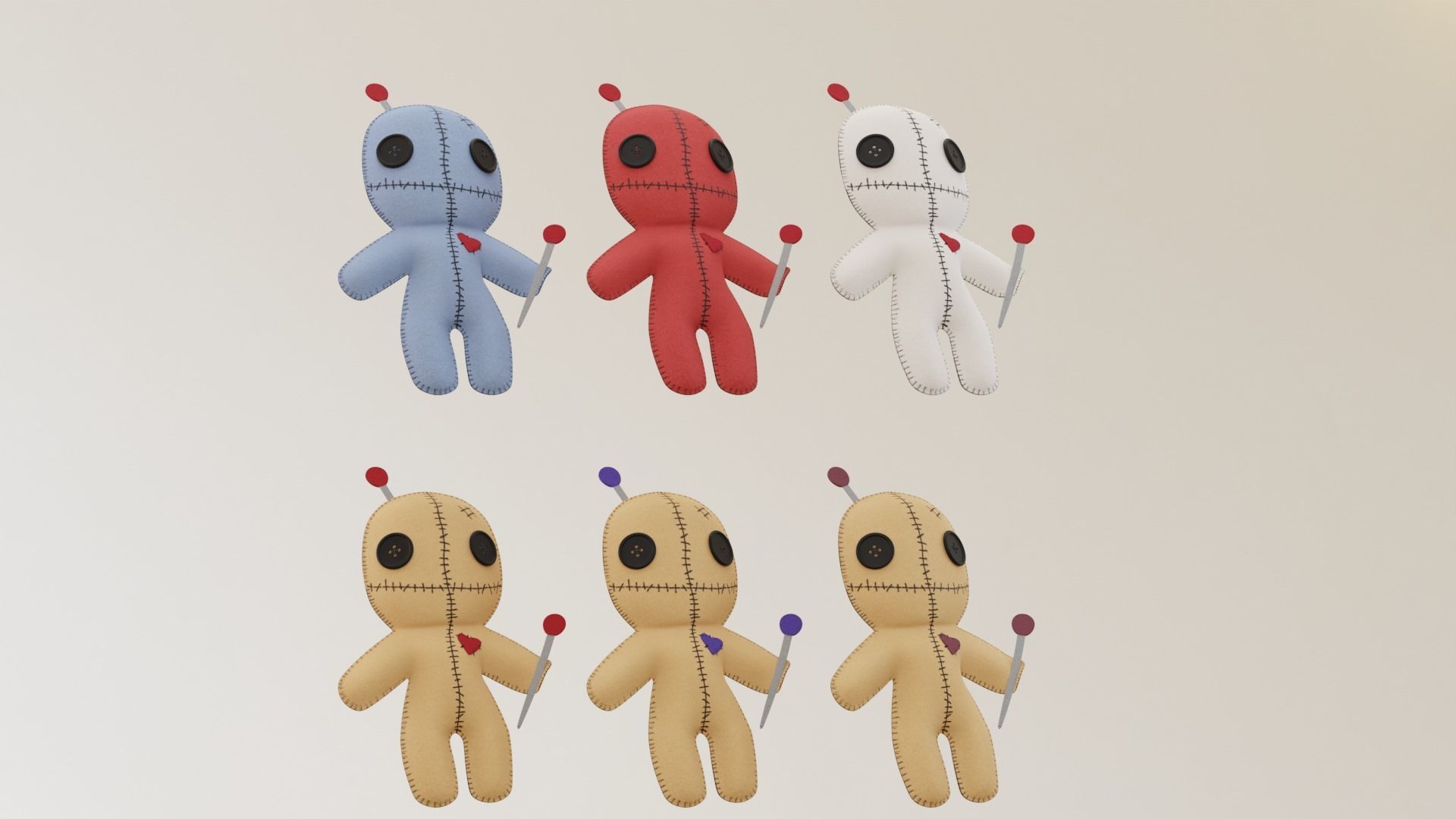 Voodoo Doll Low-poly 3D model_1