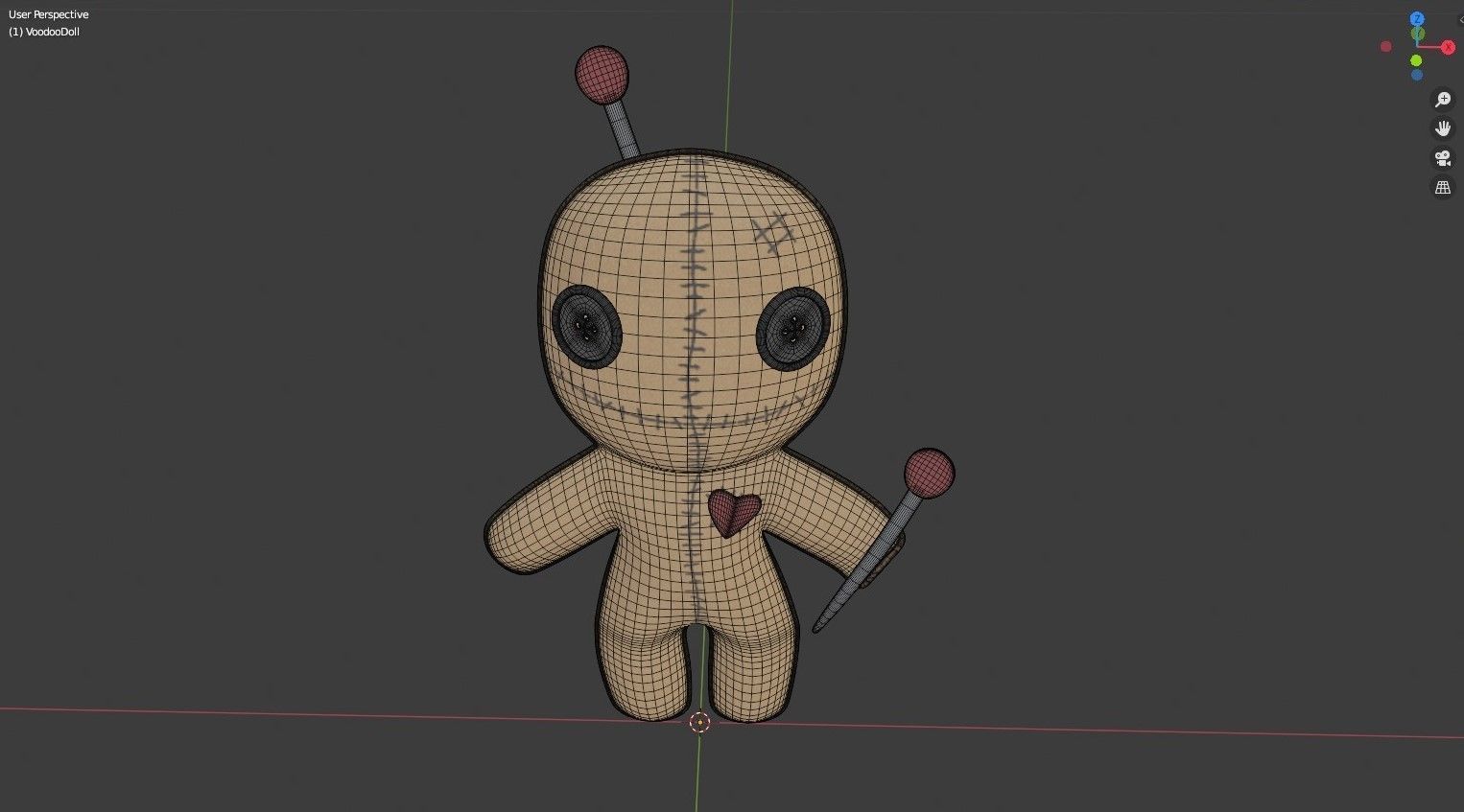 Voodoo Doll Low-poly 3D model_8