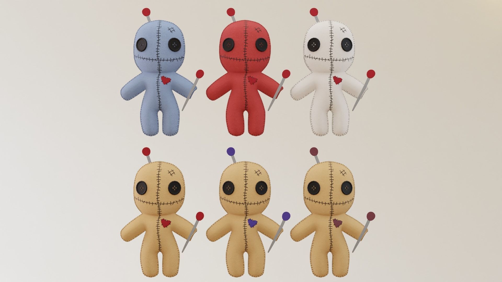 Voodoo Doll Low-poly 3D model_3