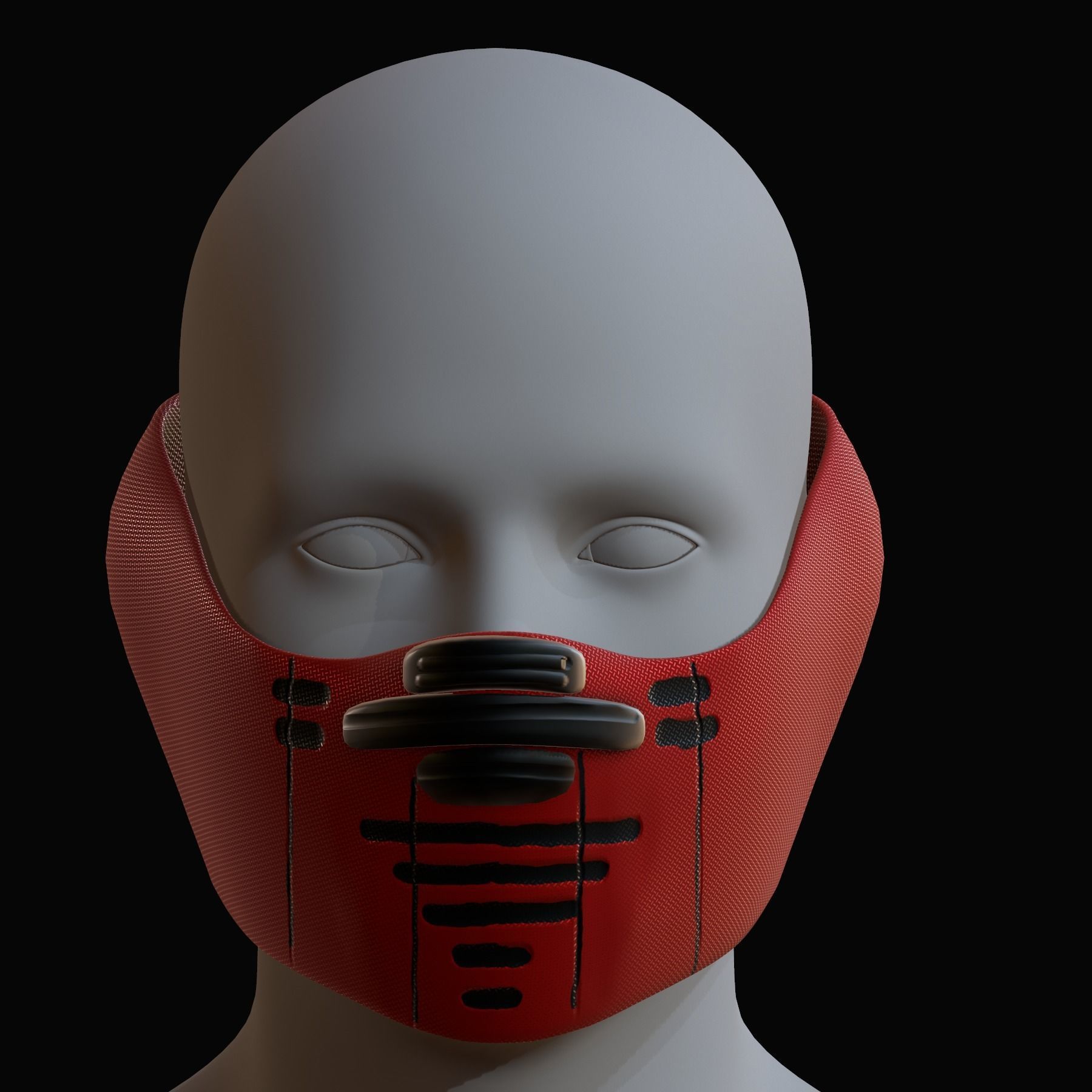 Gas mask helmet 3d model scifi Low-poly Low-poly 3D model_1