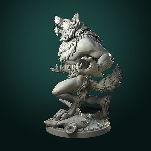 Furious Werewolf 2 variants 3D print model